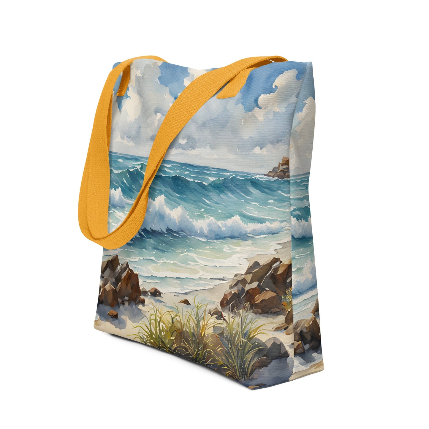 Watercolor Seashore Tote Bag - Tote Bags - Discovery Co.