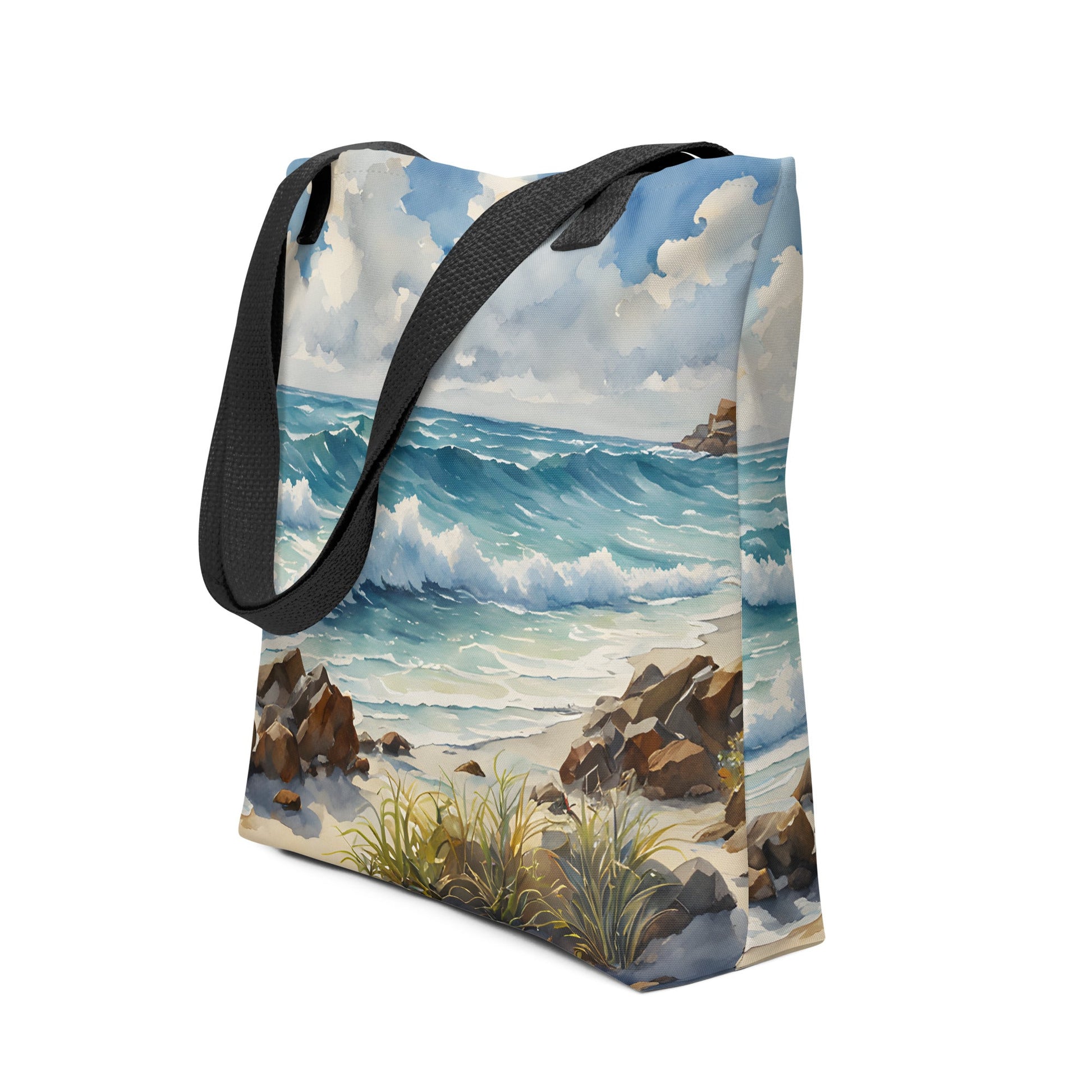 Watercolor Seashore Tote Bag - Tote Bags - Discovery Co.