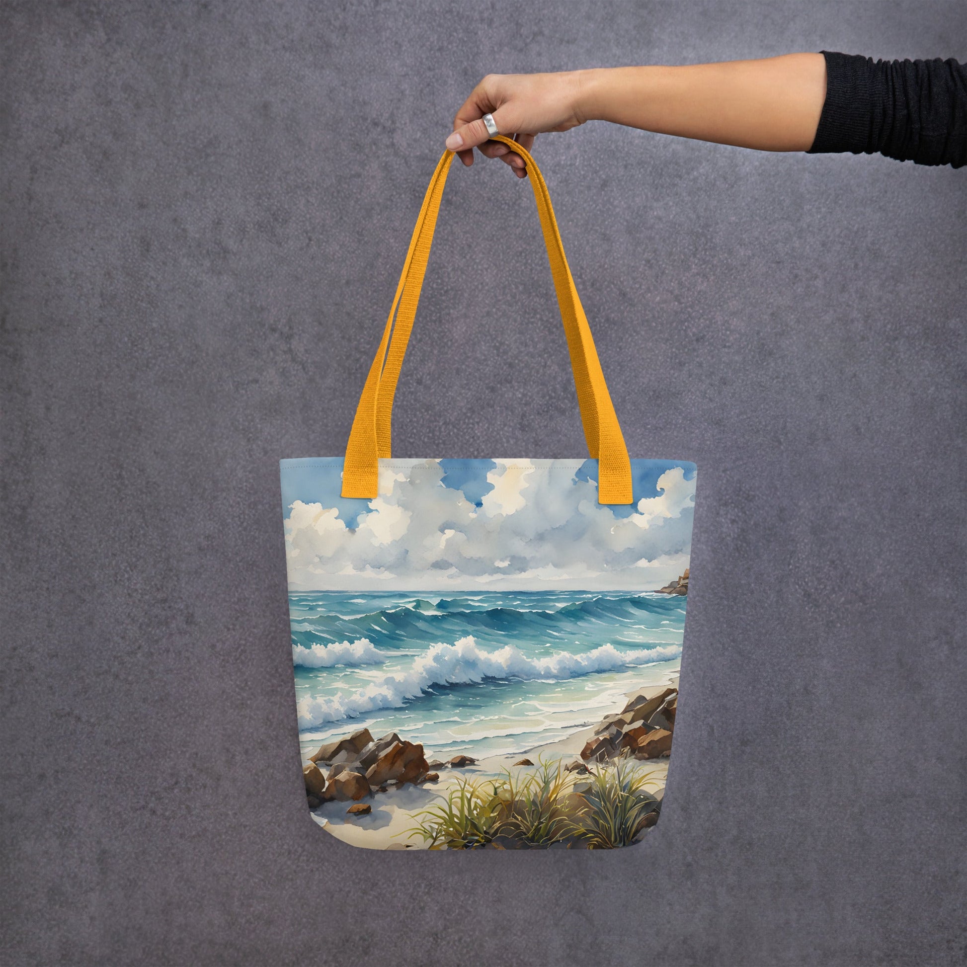 Watercolor Seashore Tote Bag - Tote Bags - Discovery Co.