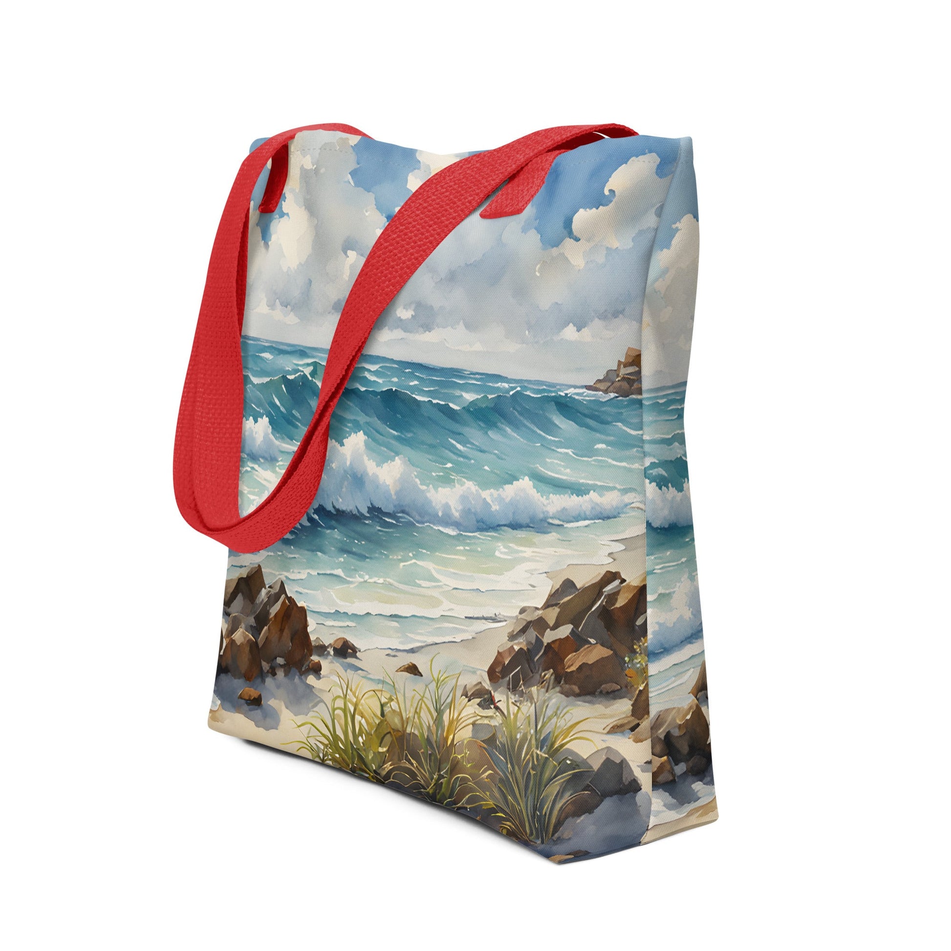 Watercolor Seashore Tote Bag - Tote Bags - Discovery Co.