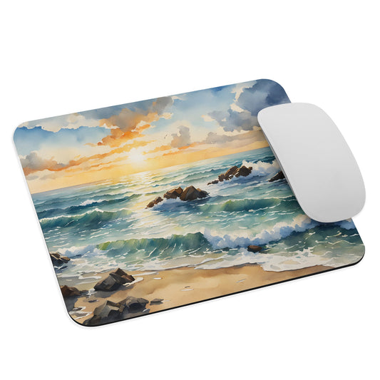 Watercolor Sunset Beach Mouse Pad - Mouse Pads - Discovery Co.