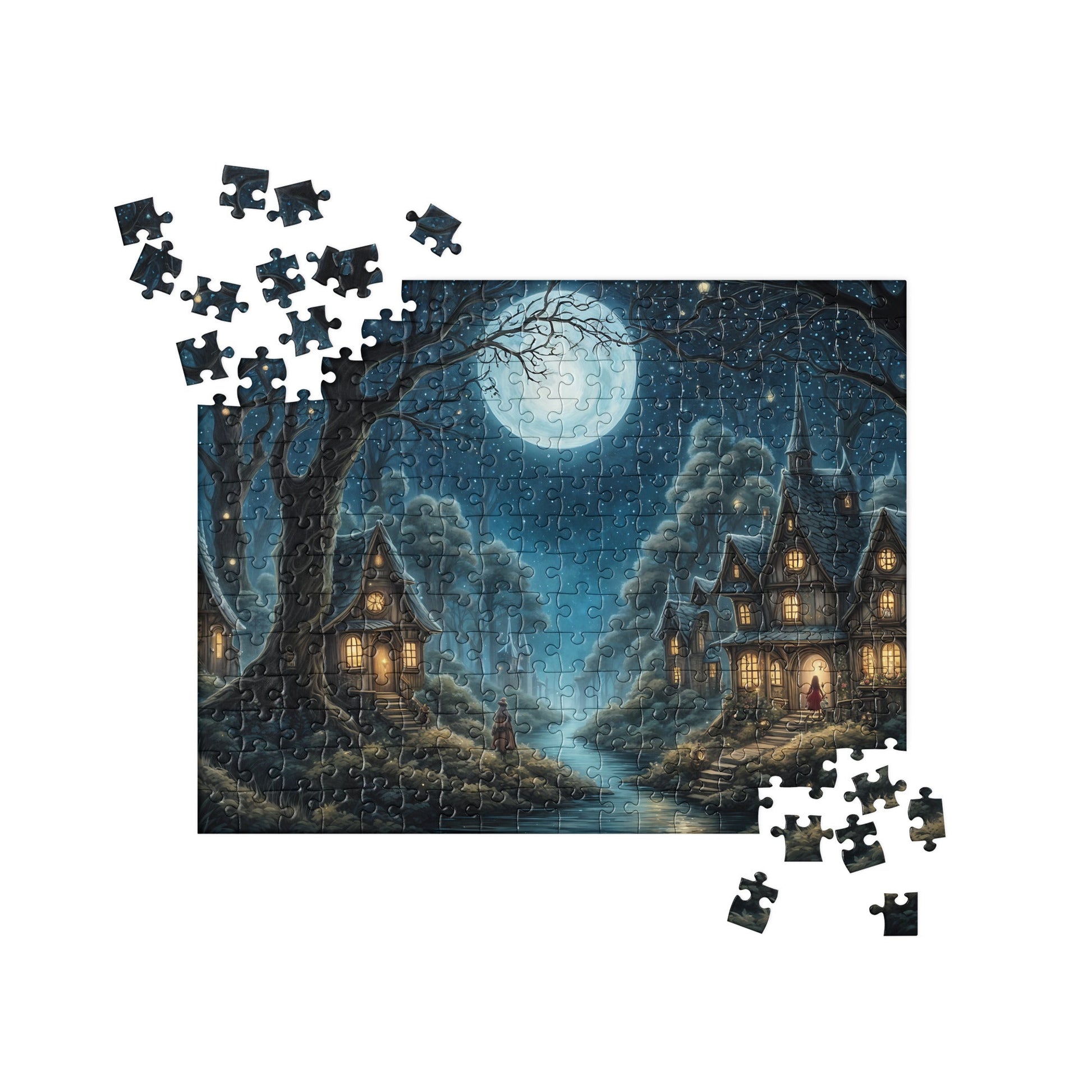Whimsical Forest Village After Nightfall Jigsaw Puzzle - Puzzle - Discovery Co.