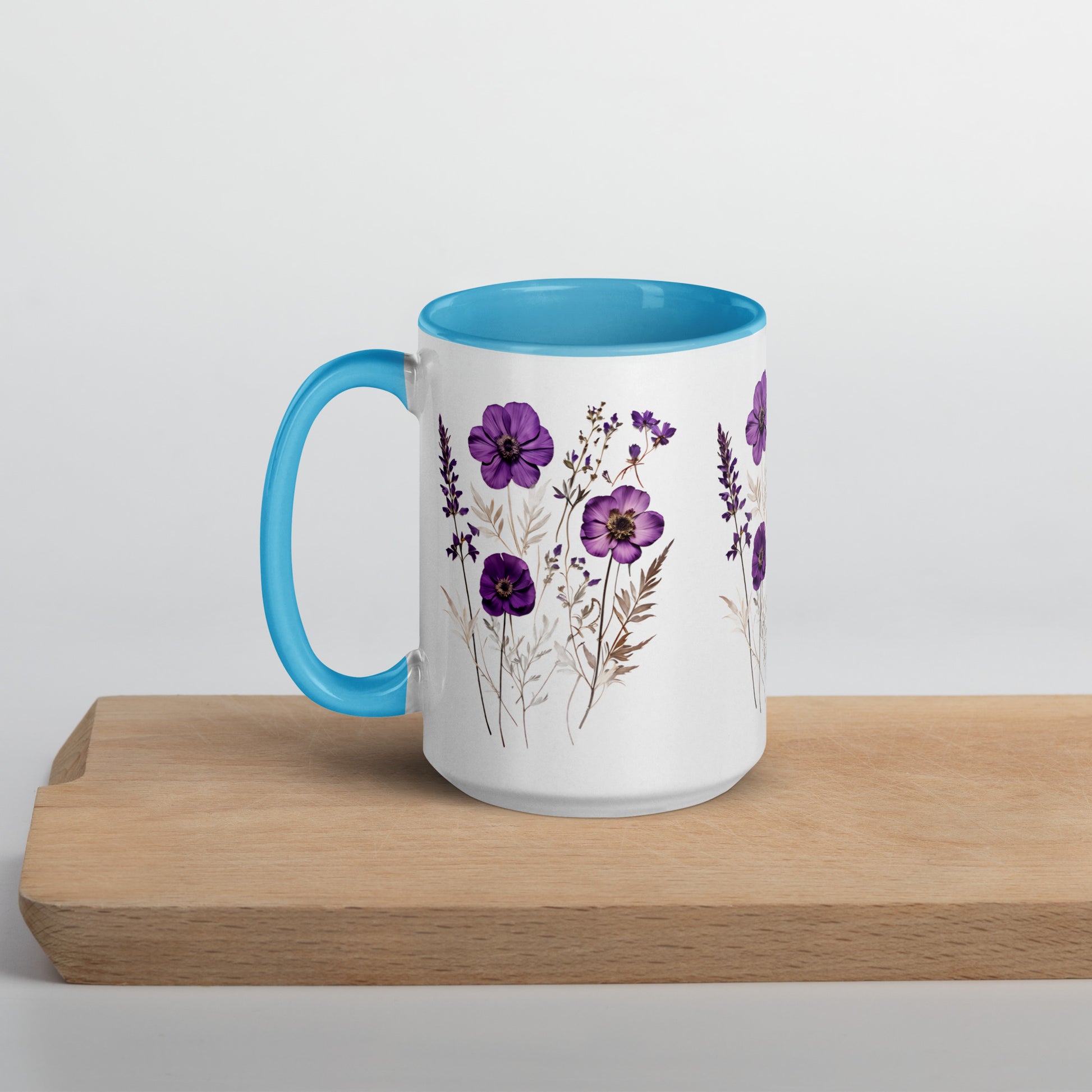 Purple Wildflowers Mug With Color Inside (11 oz and 15 oz) - Mugs - Discovery Co.