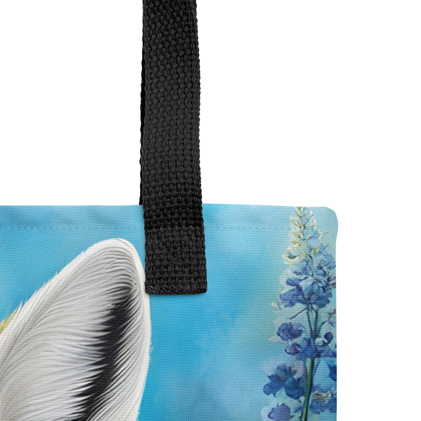 White Fox And Blue Flowers Tote Bag - Tote Bags - Discovery Co.