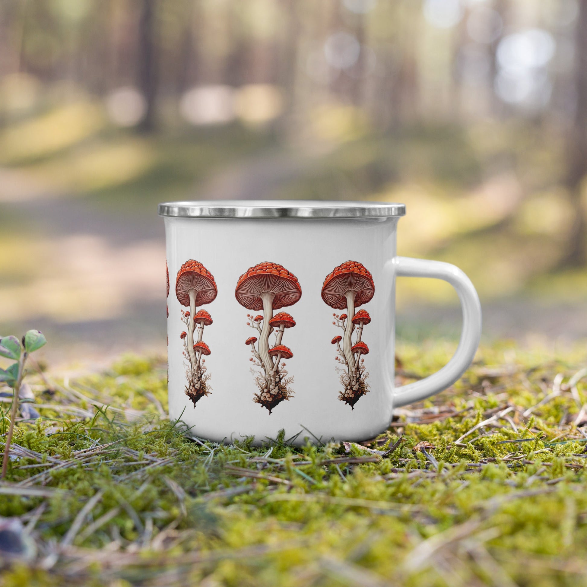 Wild Mushrooms Enamel Mug (12 oz) - Mugs - Discovery Co.