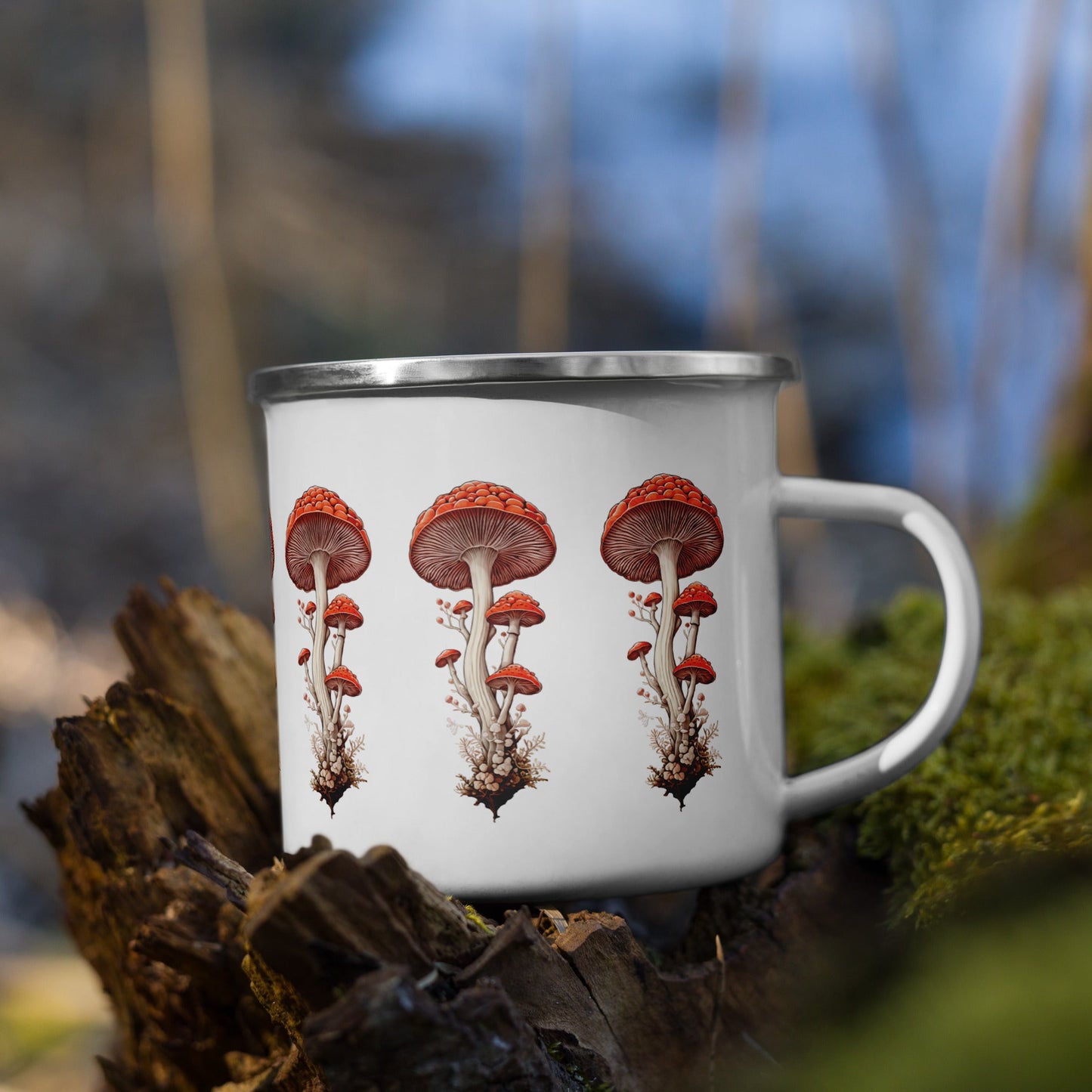 Wild Mushrooms Enamel Mug (12 oz) - Mugs - Discovery Co.