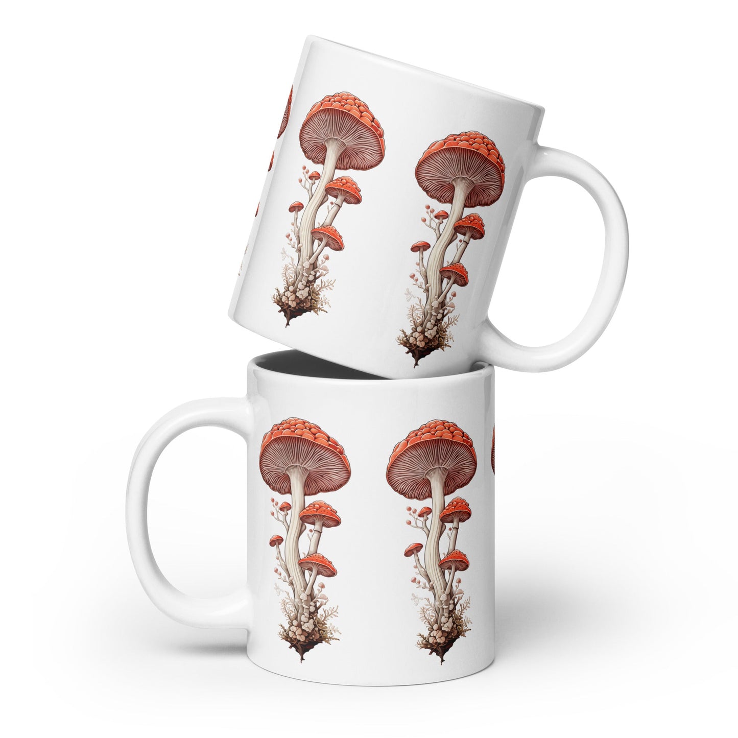 Wild Mushrooms White Glossy Mug (11 oz, 15oz, 20 oz) - Mugs - Discovery Co.