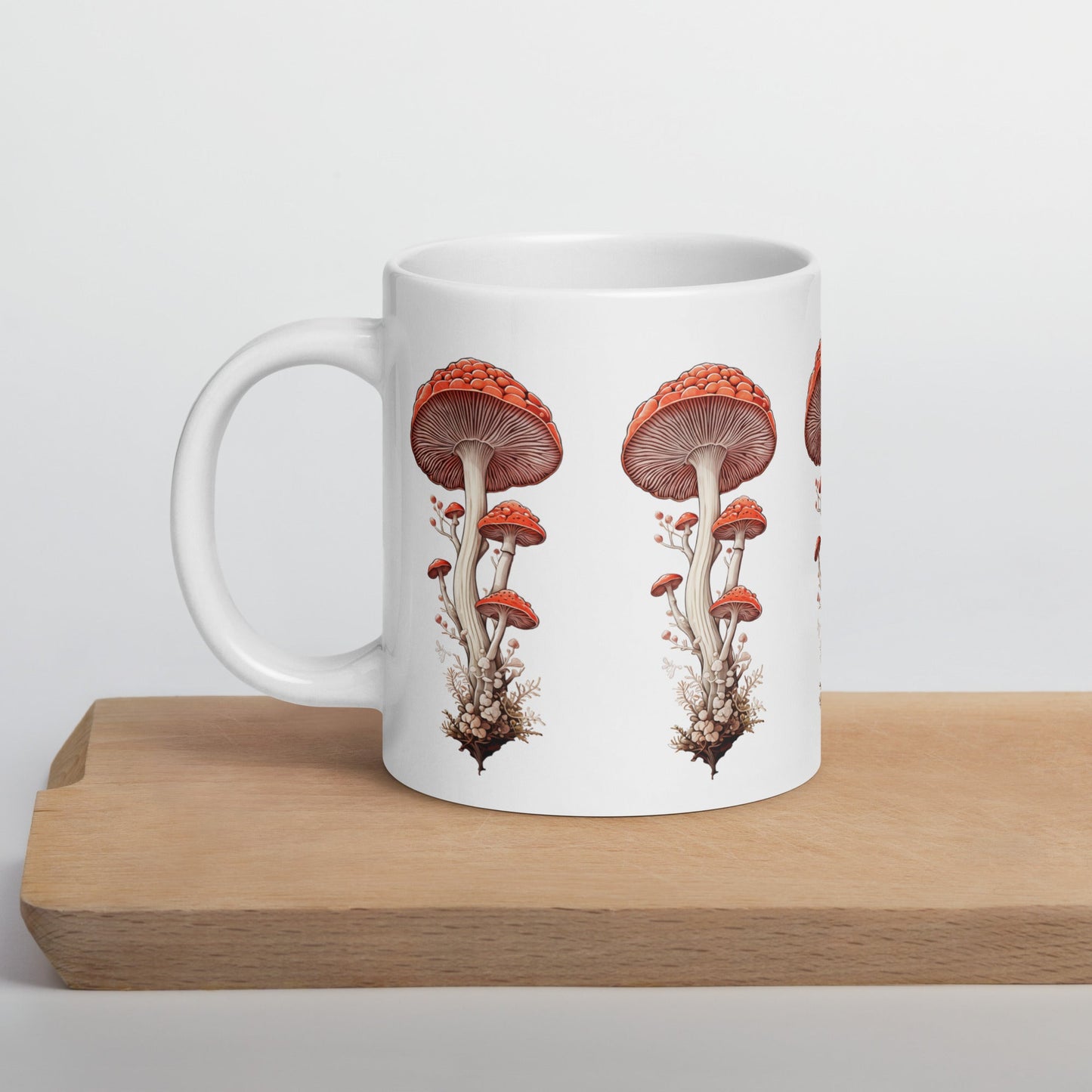 Wild Mushrooms White Glossy Mug (11 oz, 15oz, 20 oz) - Mugs - Discovery Co.