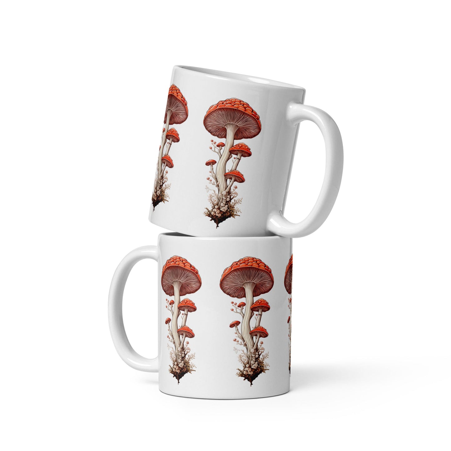 Wild Mushrooms White Glossy Mug (11 oz, 15oz, 20 oz) - Mugs - Discovery Co.