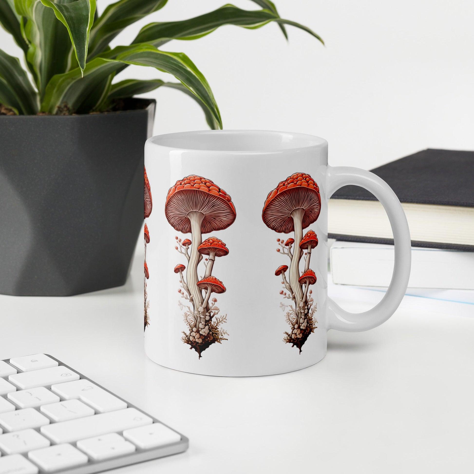 Wild Mushrooms White Glossy Mug (11 oz, 15oz, 20 oz) - Mugs - Discovery Co.