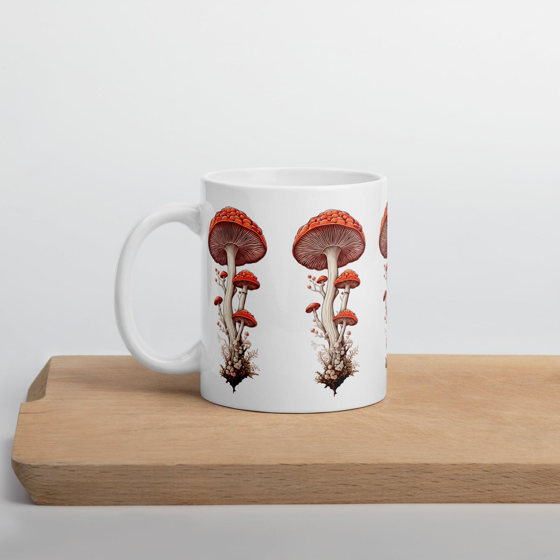 Wild Mushrooms White Glossy Mug (11 oz, 15oz, 20 oz) - Mugs - Discovery Co.