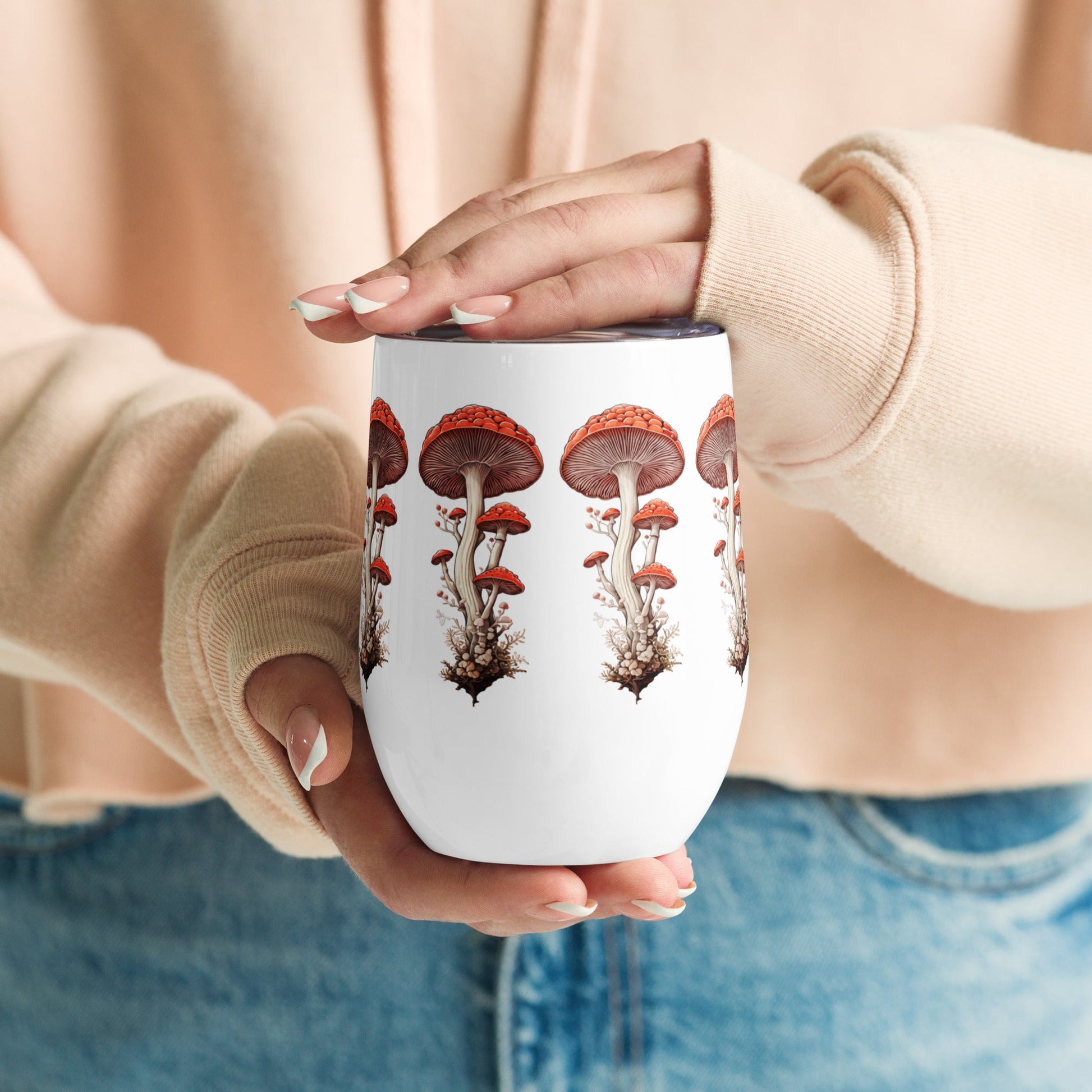 Wild Mushrooms Wine Tumbler - Tumblers - Discovery Co.