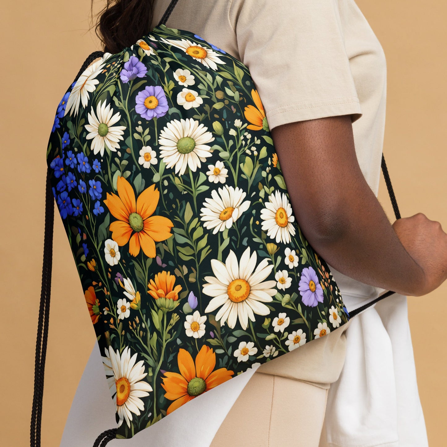 Wildflower Mix Drawstring Bag - Drawstring Bag - Discovery Co.