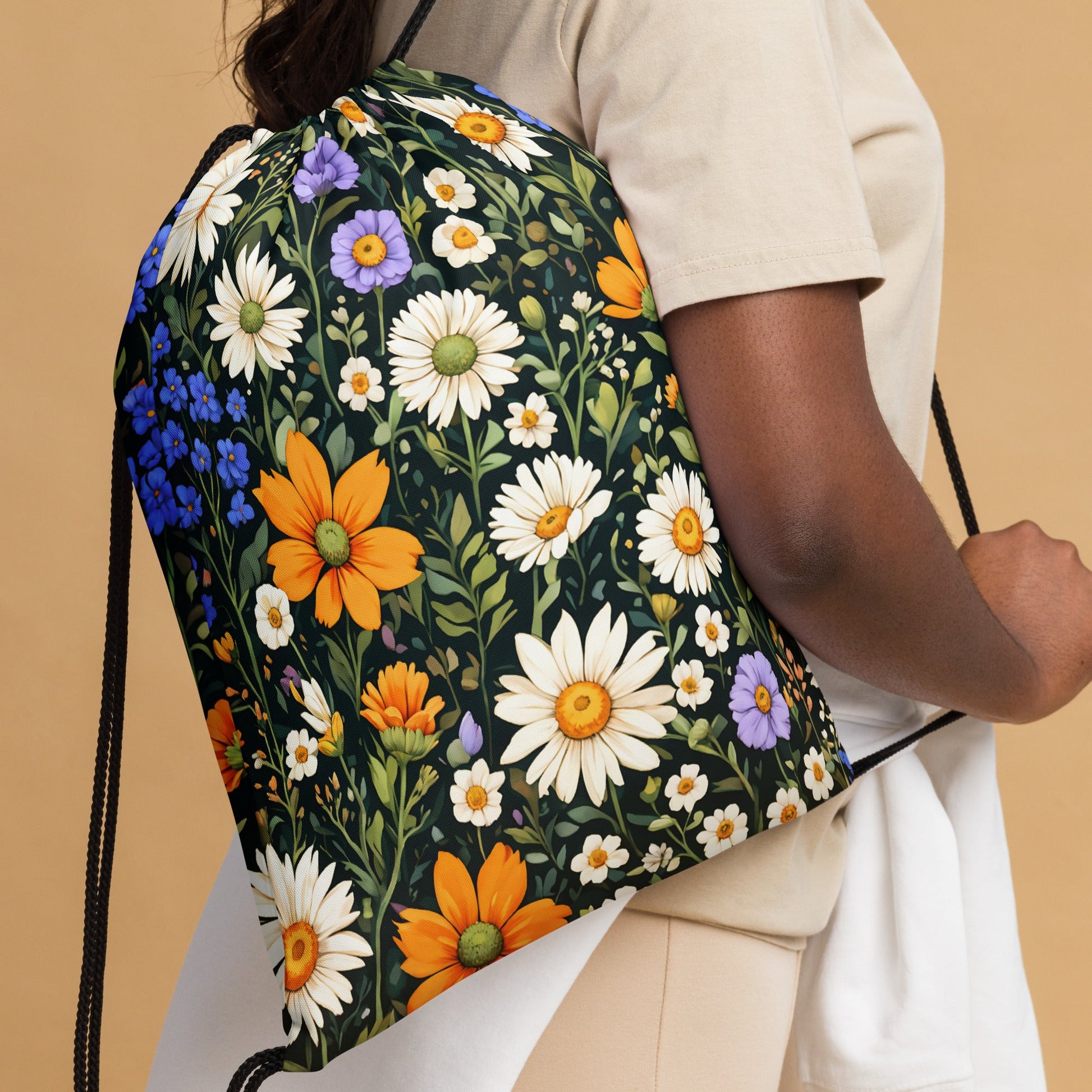 Wildflower Mix Drawstring Bag - Drawstring Bag - Discovery Co.