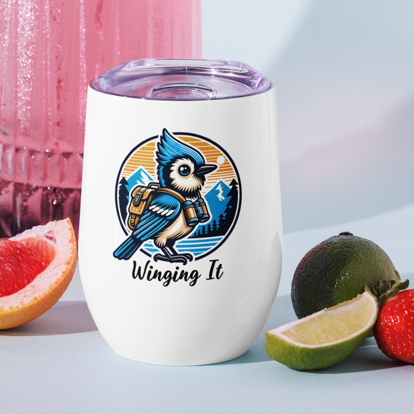 Winging It Stainless Steel Wine Tumbler - Steel Tumbler - Discovery Co.
