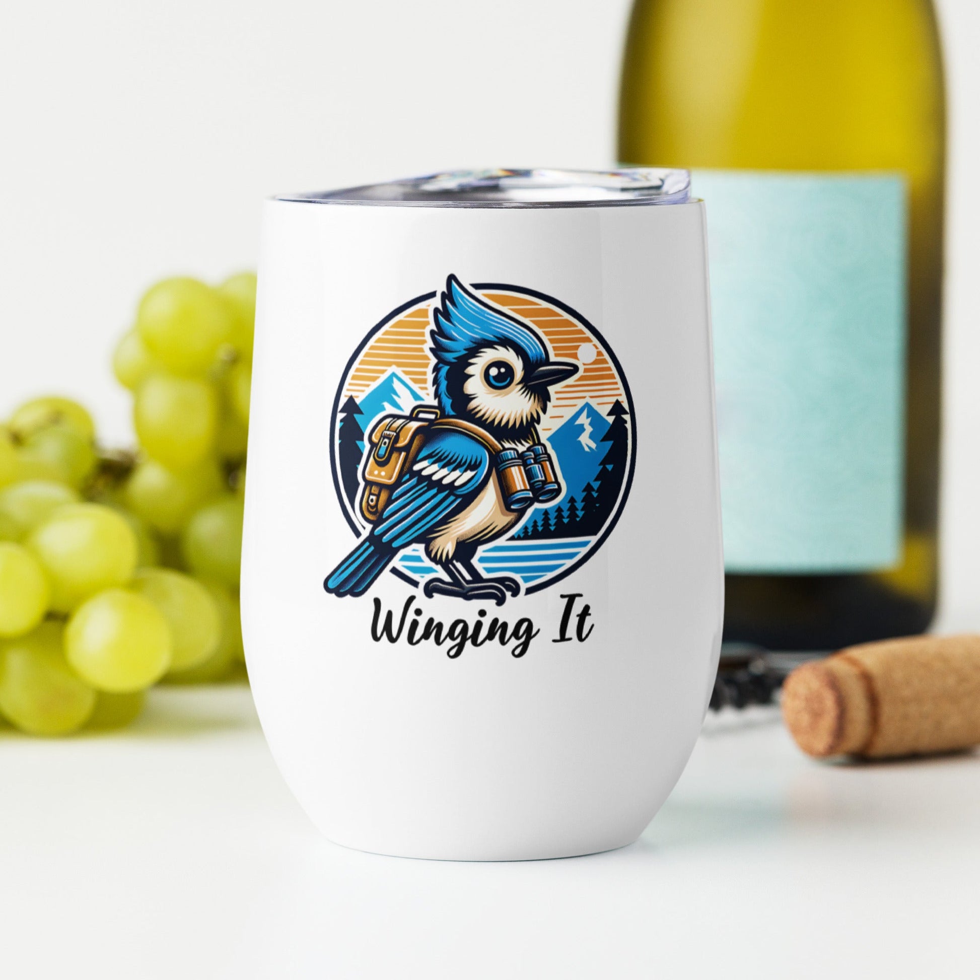 Winging It Stainless Steel Wine Tumbler - Steel Tumbler - Discovery Co.