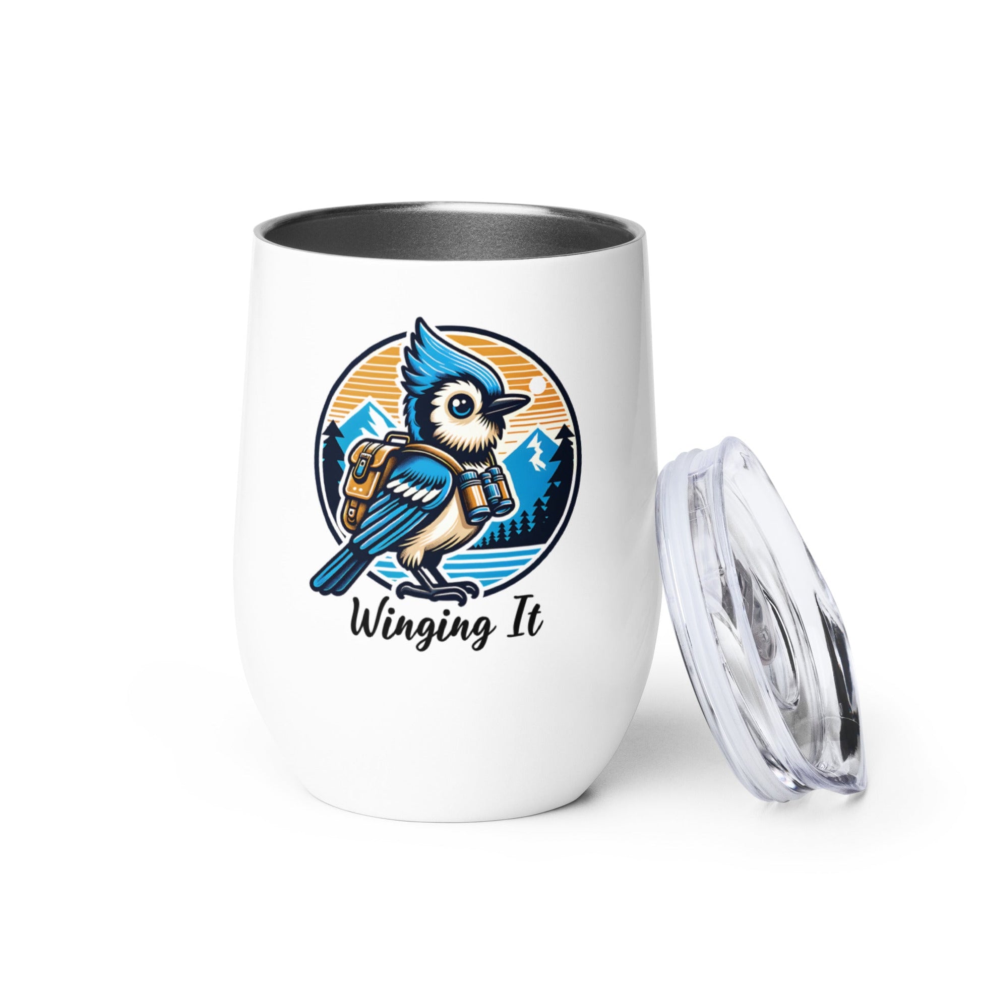 Winging It Stainless Steel Wine Tumbler - Steel Tumbler - Discovery Co.
