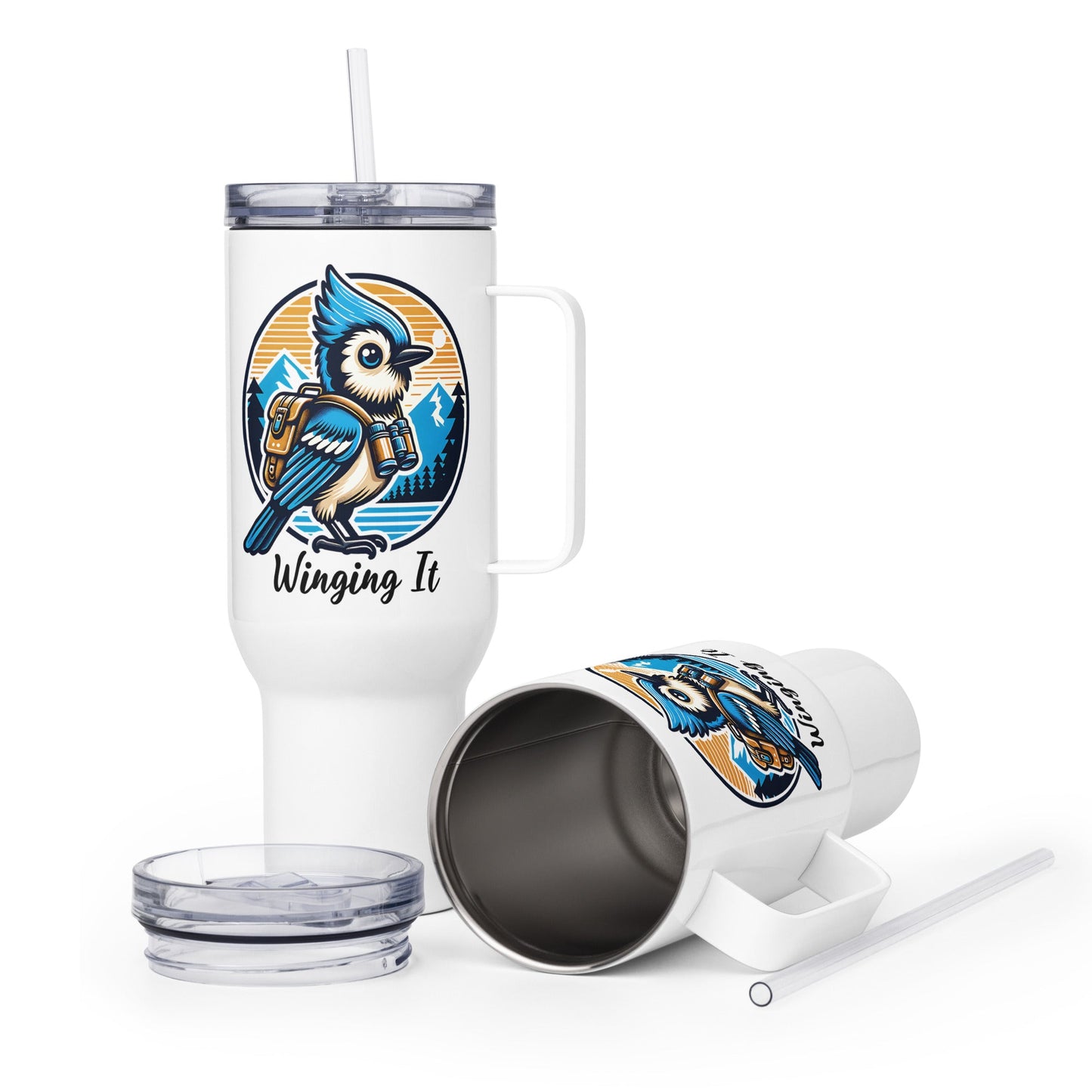 Winging It Travel Mug With Handle (25 oz and 40 oz) - Travel Mug - Discovery Co.