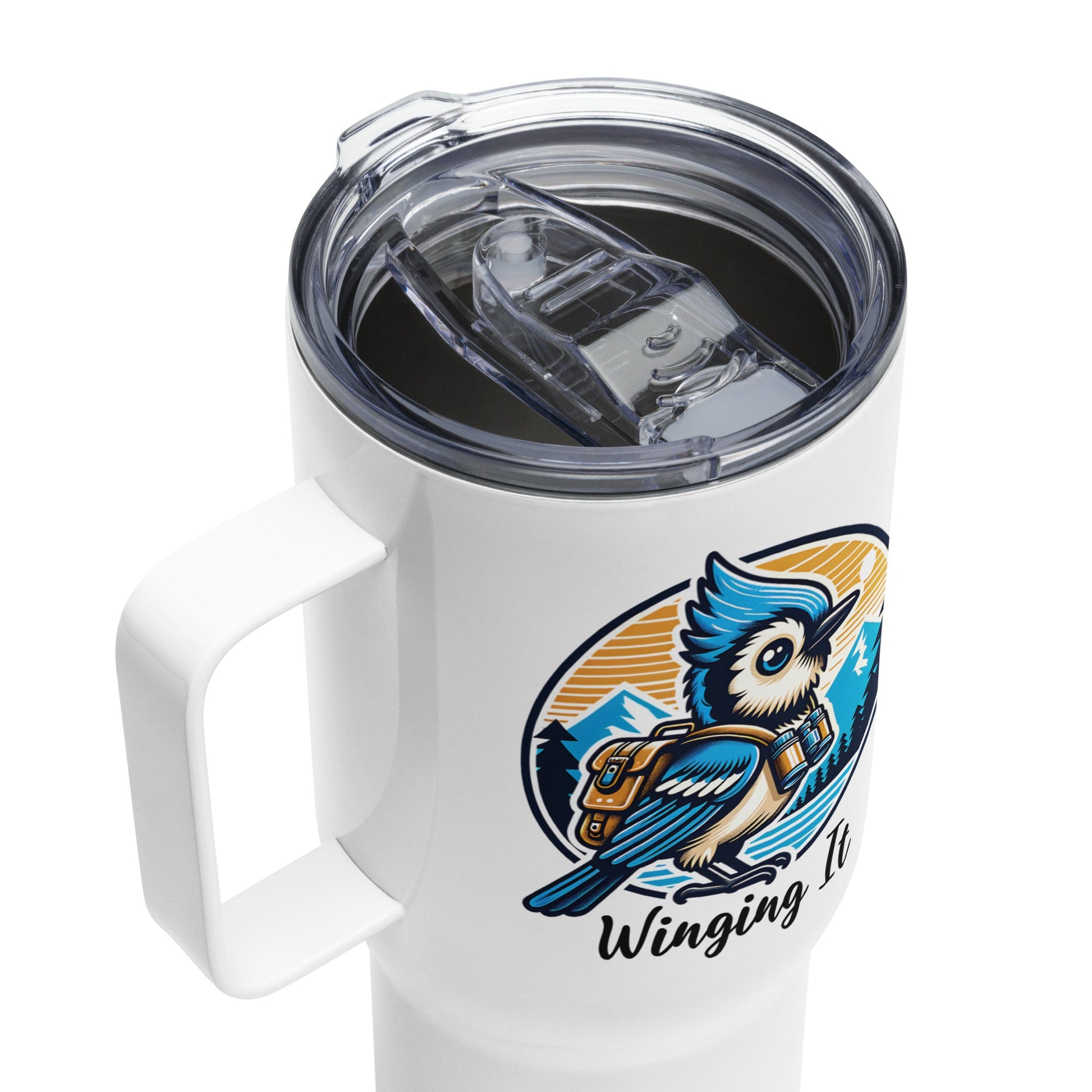Winging It Travel Mug With Handle (25 oz and 40 oz) - Travel Mug - Discovery Co.