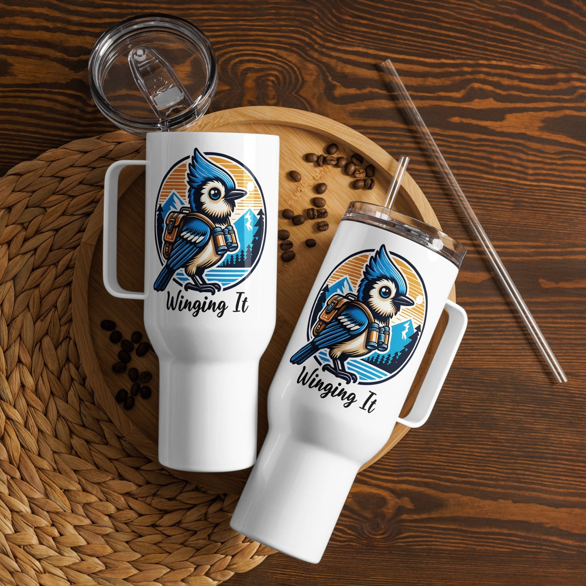 Winging It Travel Mug With Handle (25 oz and 40 oz) - Travel Mug - Discovery Co.