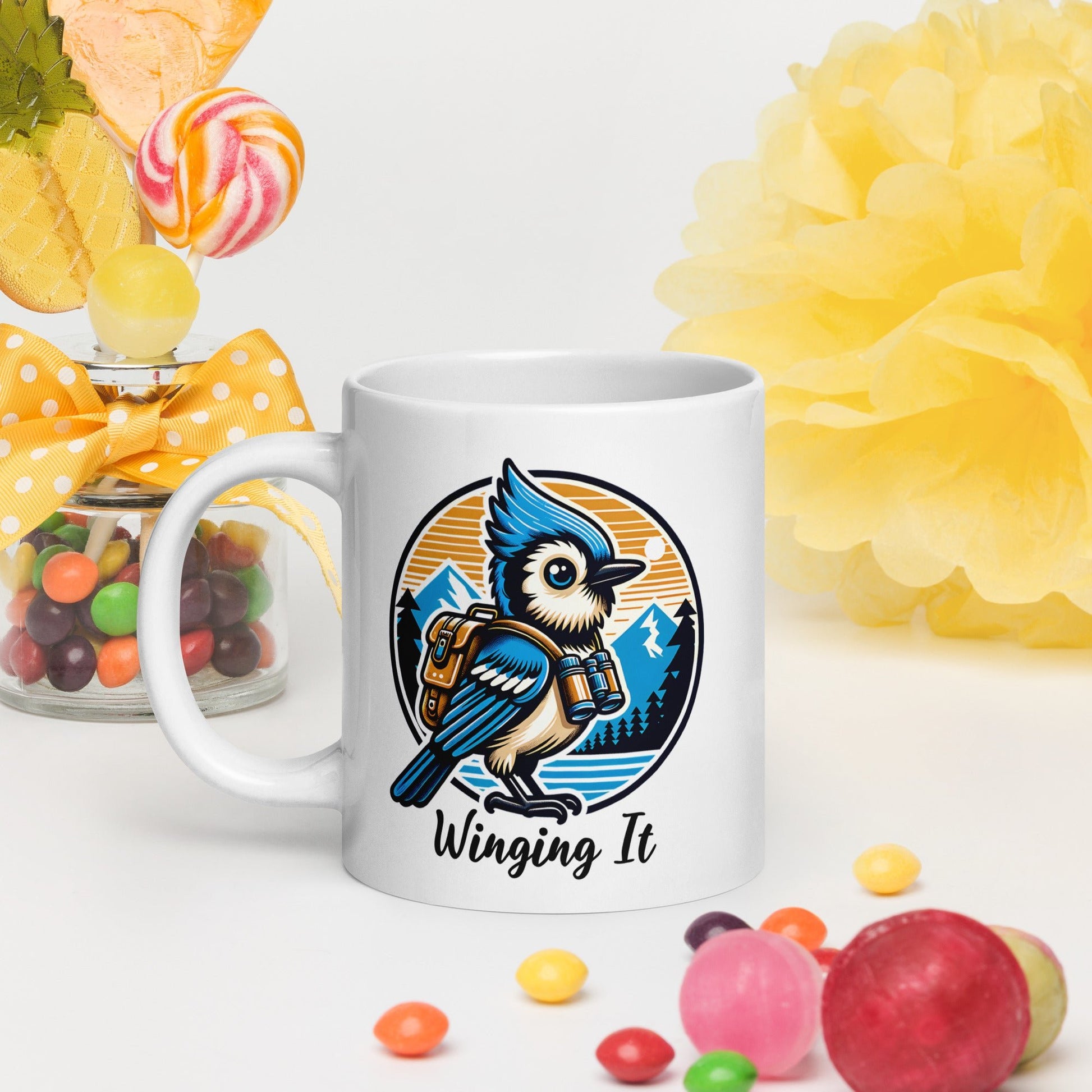 Winging It White Glossy Mug (11 oz, 15 oz, 20 oz) - Mugs - Discovery Co.
