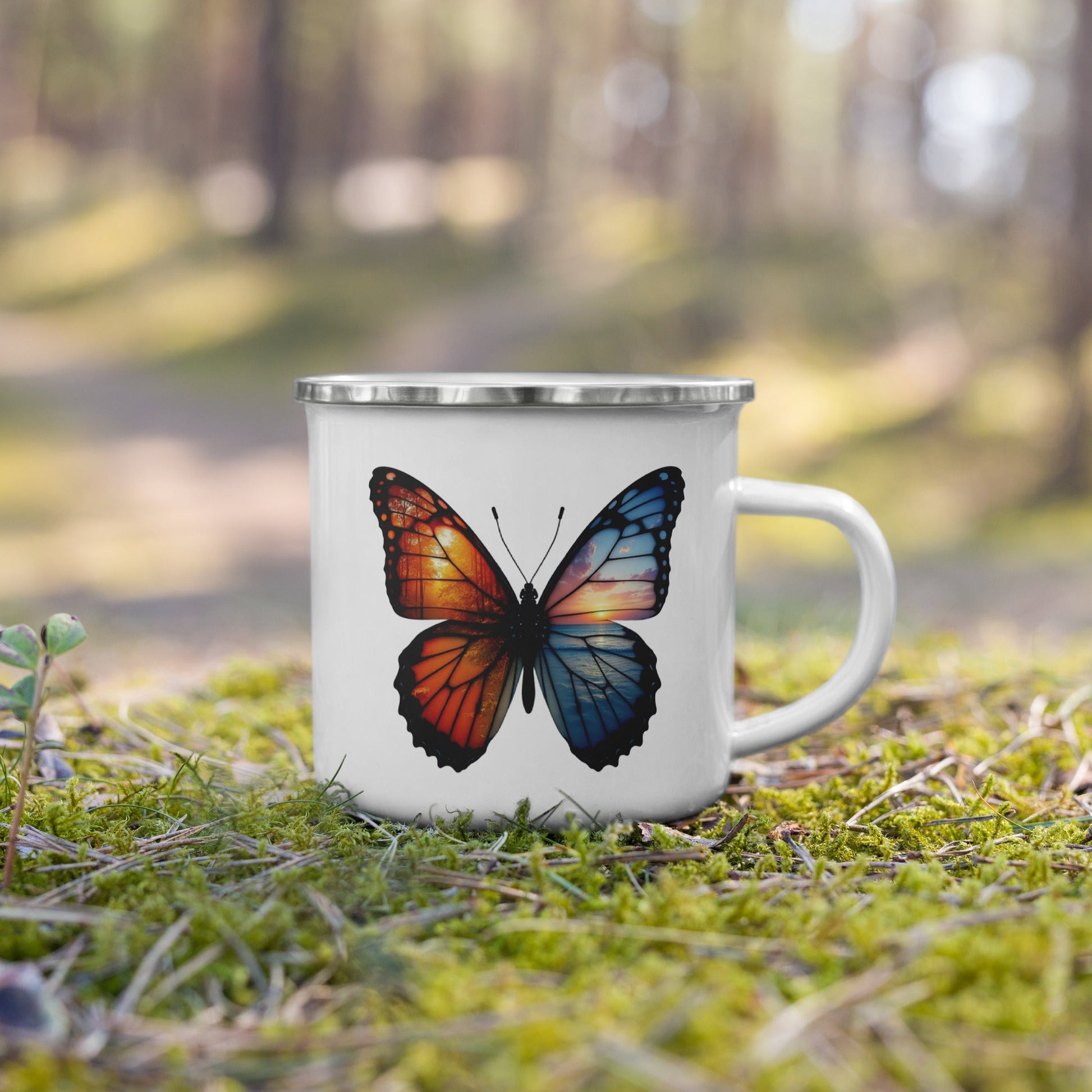 Wings Of Nature Butterfly Enamel Mug - Mugs - Discovery Co.