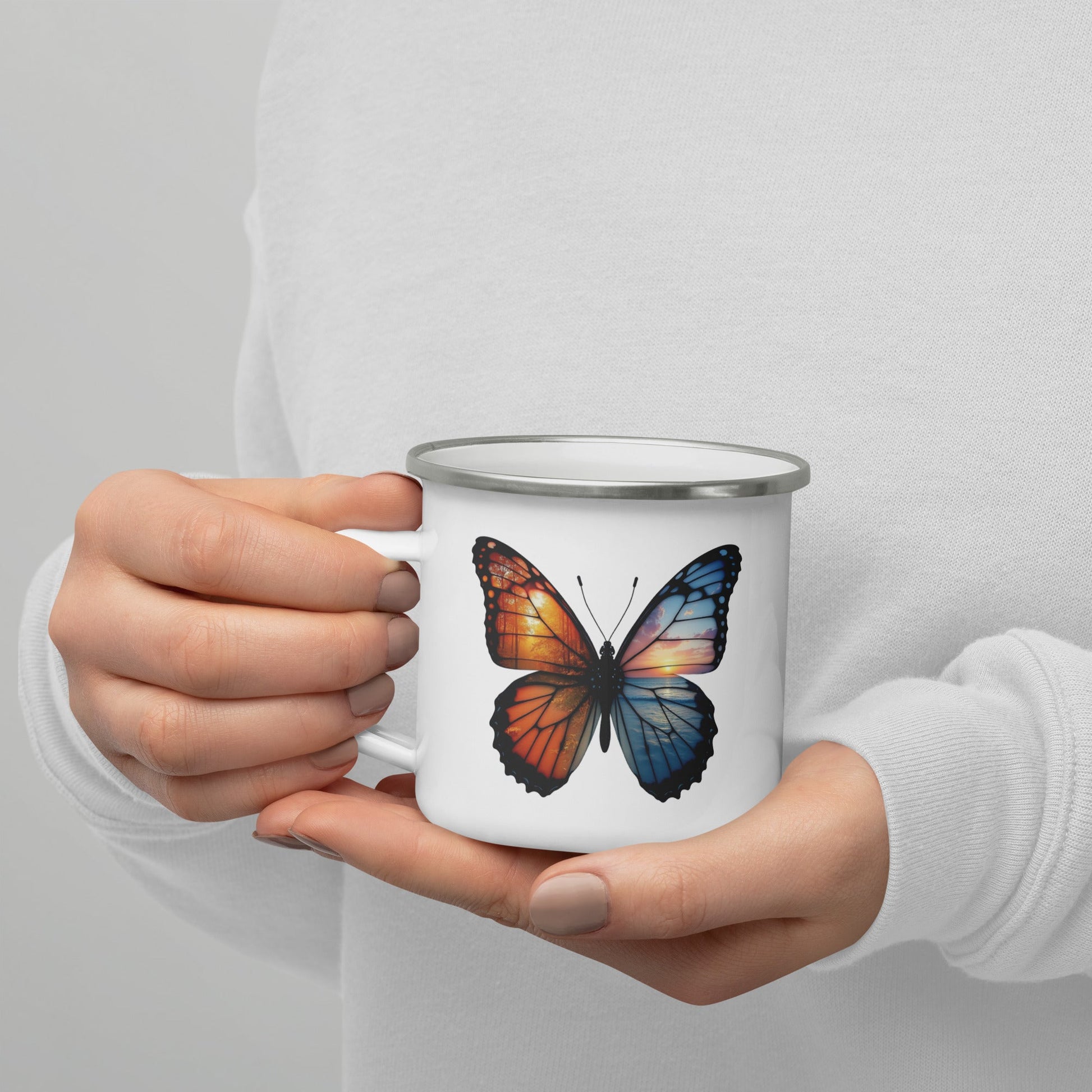 Wings Of Nature Butterfly Enamel Mug - Mugs - Discovery Co.