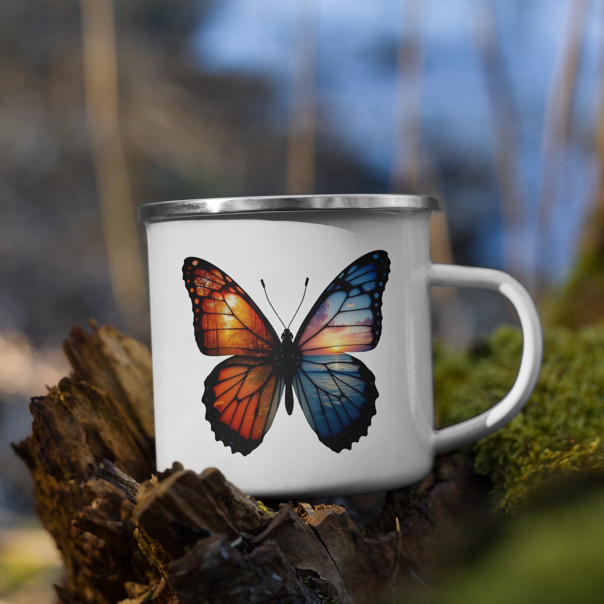 Wings Of Nature Butterfly Enamel Mug - Mugs - Discovery Co.