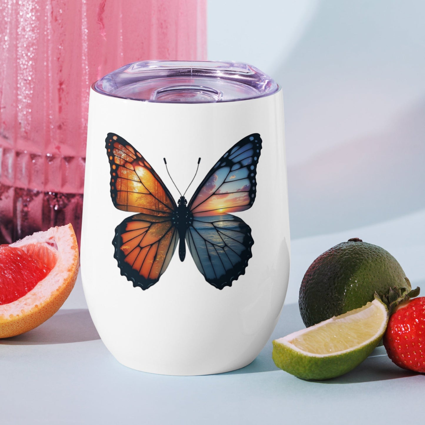 Wings Of Nature Butterfly Stainless Steel Wine Tumbler - Steel Tumbler - Discovery Co.