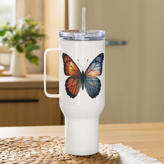 Wings Of Nature Butterfly Travel Mug With Handle (25 oz and 40 oz) - Travel Mug - Discovery Co.