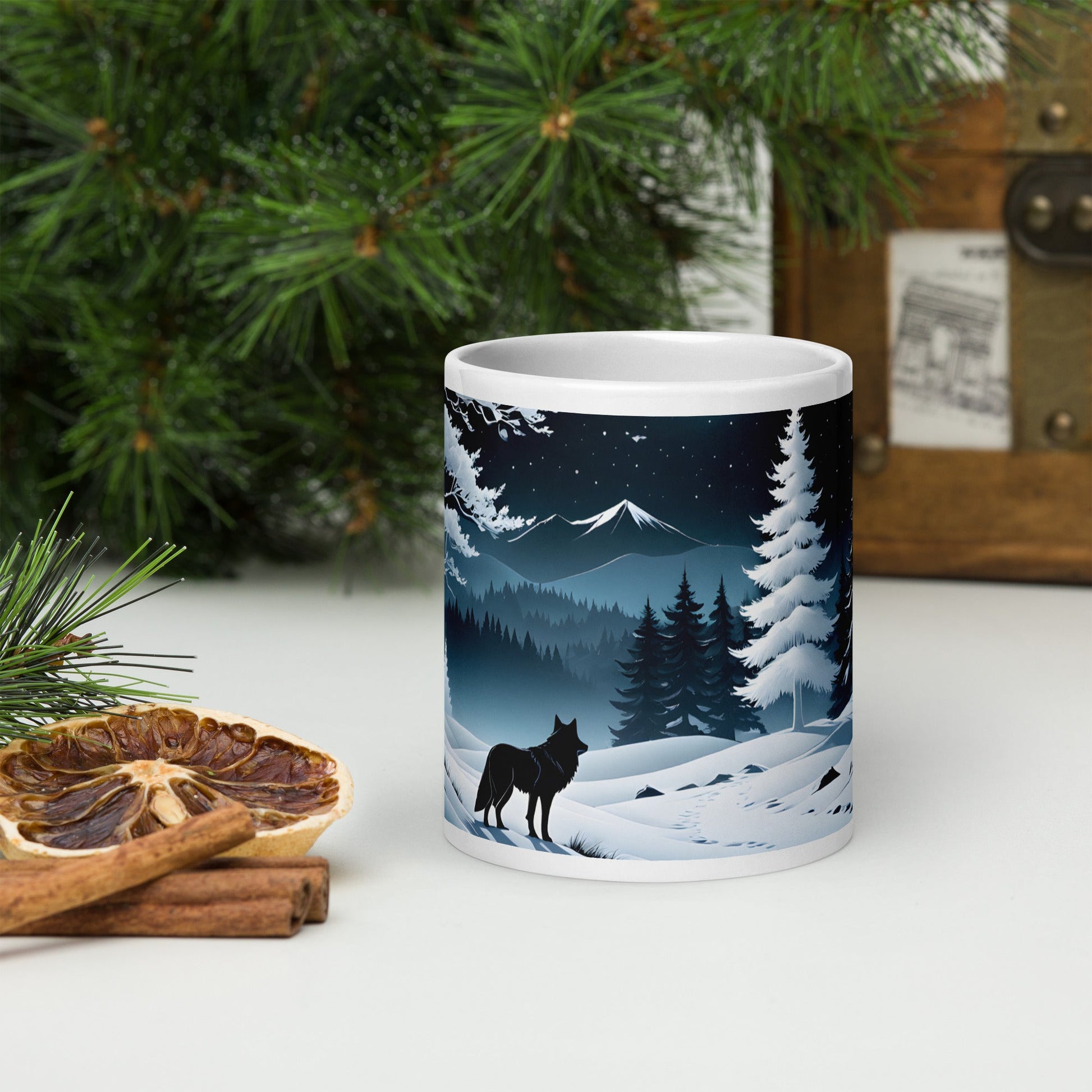 Winter Wolf White Glossy Mug (11 oz, 15 oz, 20 oz) - Mugs - Discovery Co.