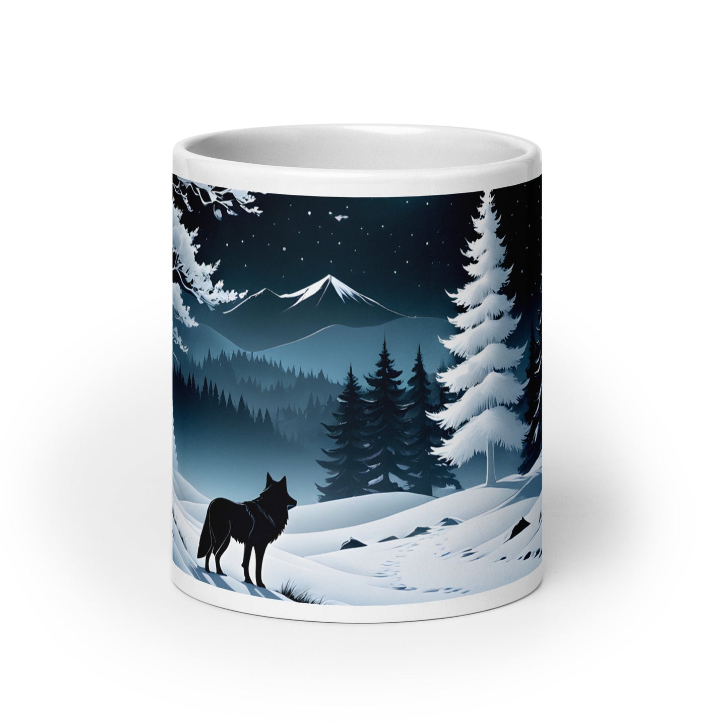 Winter Wolf White Glossy Mug (11 oz, 15 oz, 20 oz) - Mugs - Discovery Co.