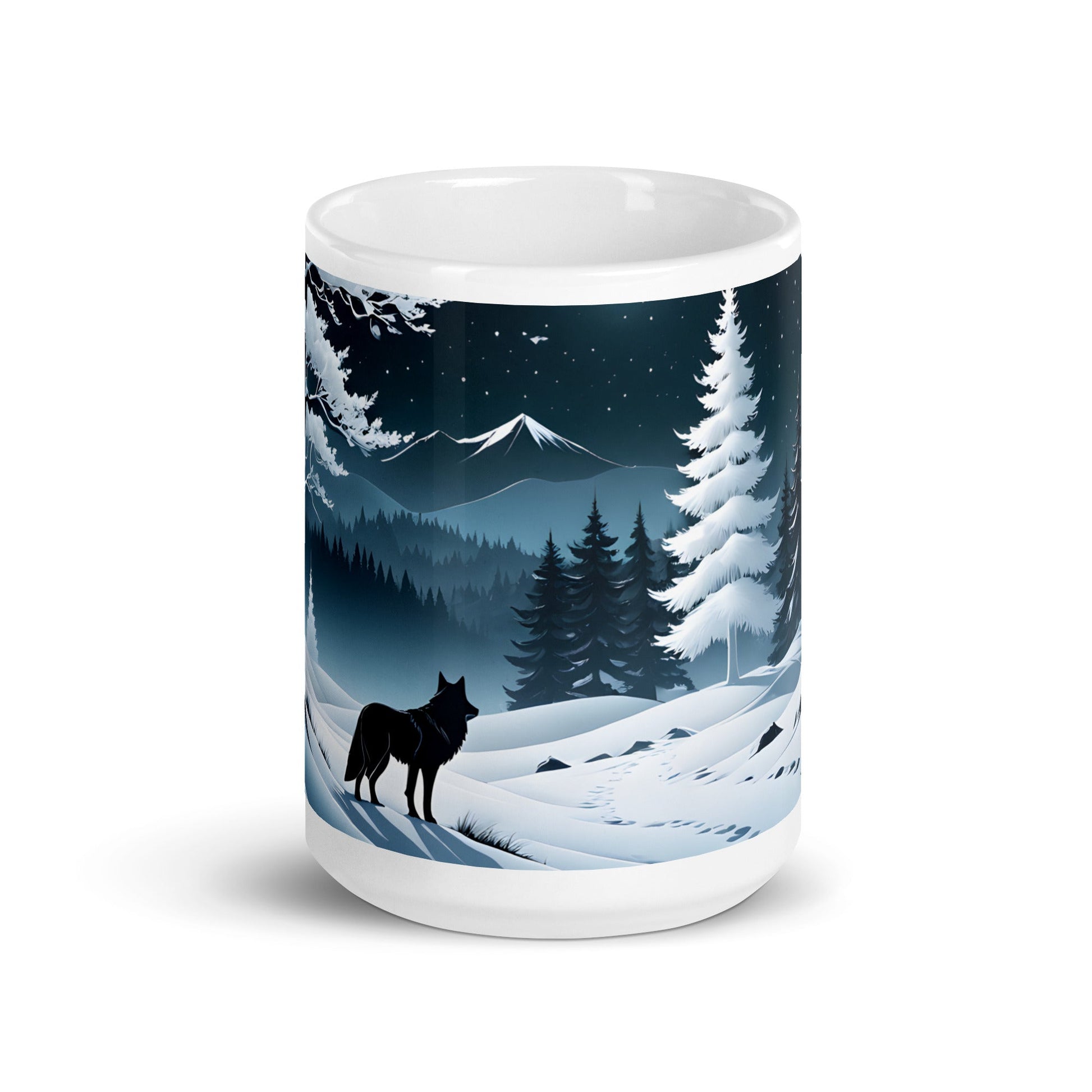 Winter Wolf White Glossy Mug (11 oz, 15 oz, 20 oz) - Mugs - Discovery Co.