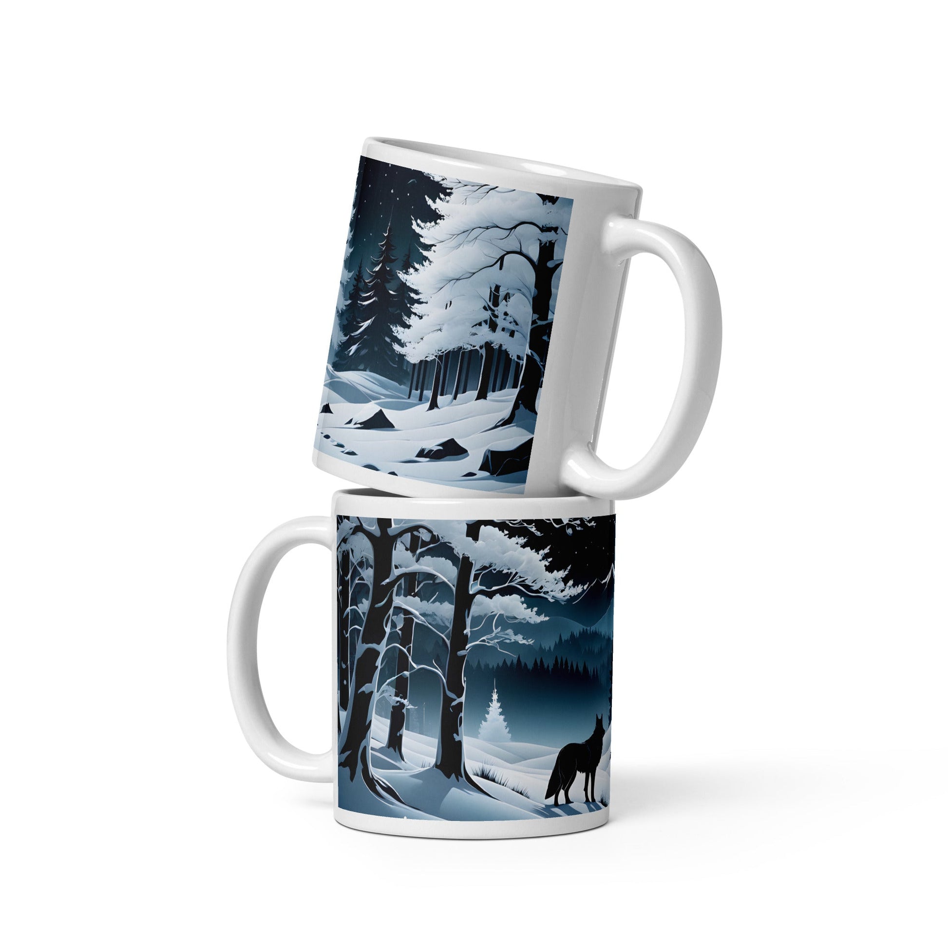 Winter Wolf White Glossy Mug (11 oz, 15 oz, 20 oz) - Mugs - Discovery Co.