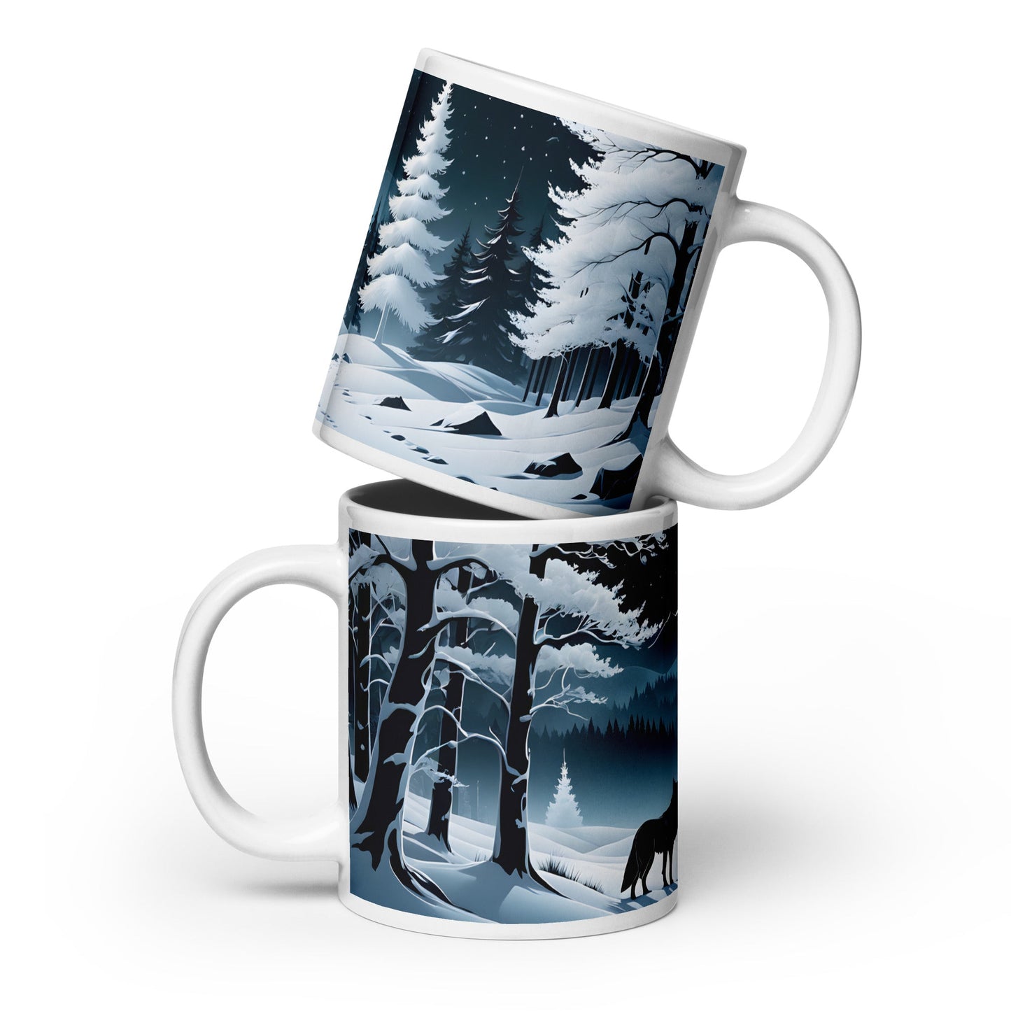 Winter Wolf White Glossy Mug (11 oz, 15 oz, 20 oz) - Mugs - Discovery Co.