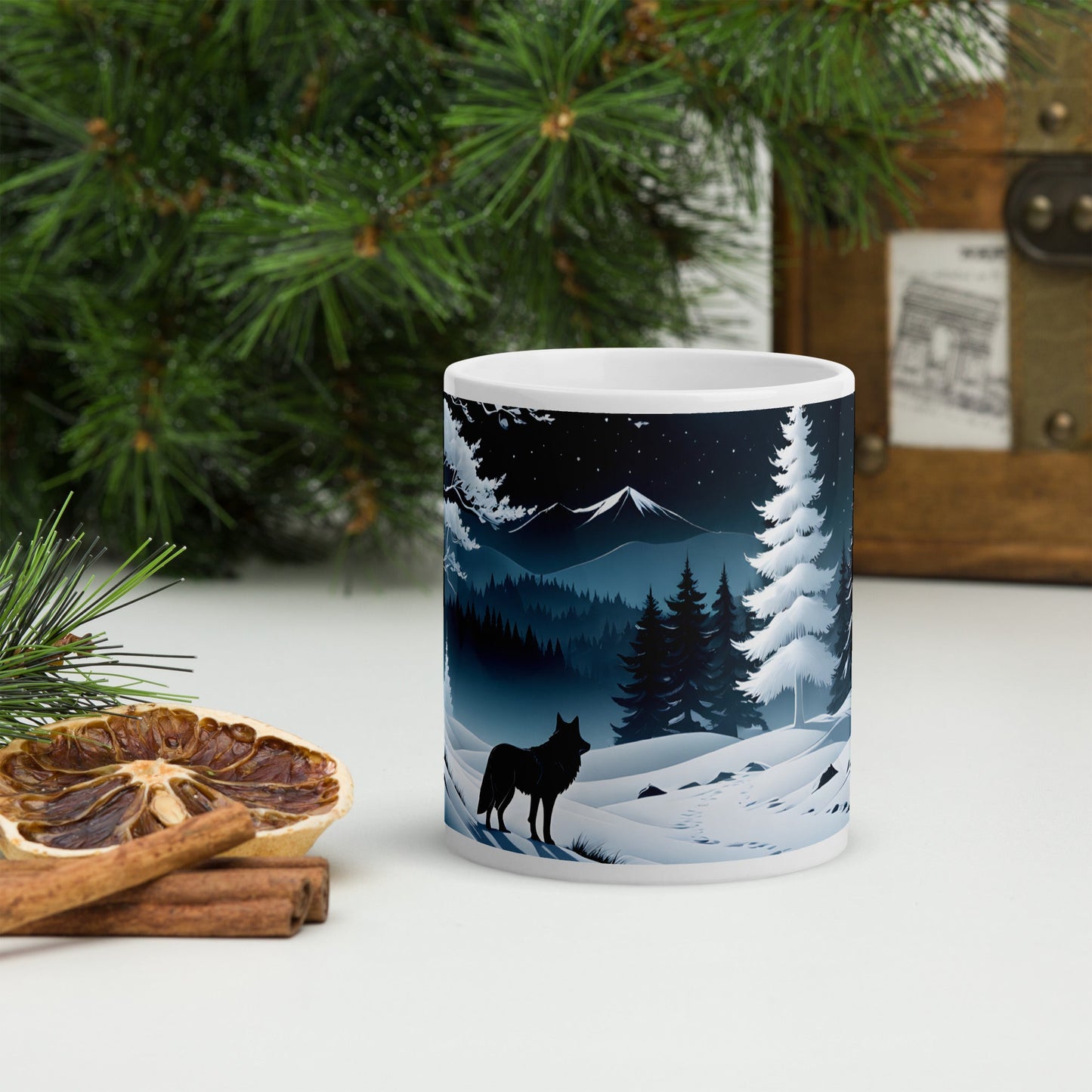 Winter Wolf White Glossy Mug (11 oz, 15 oz, 20 oz) - Mugs - Discovery Co.