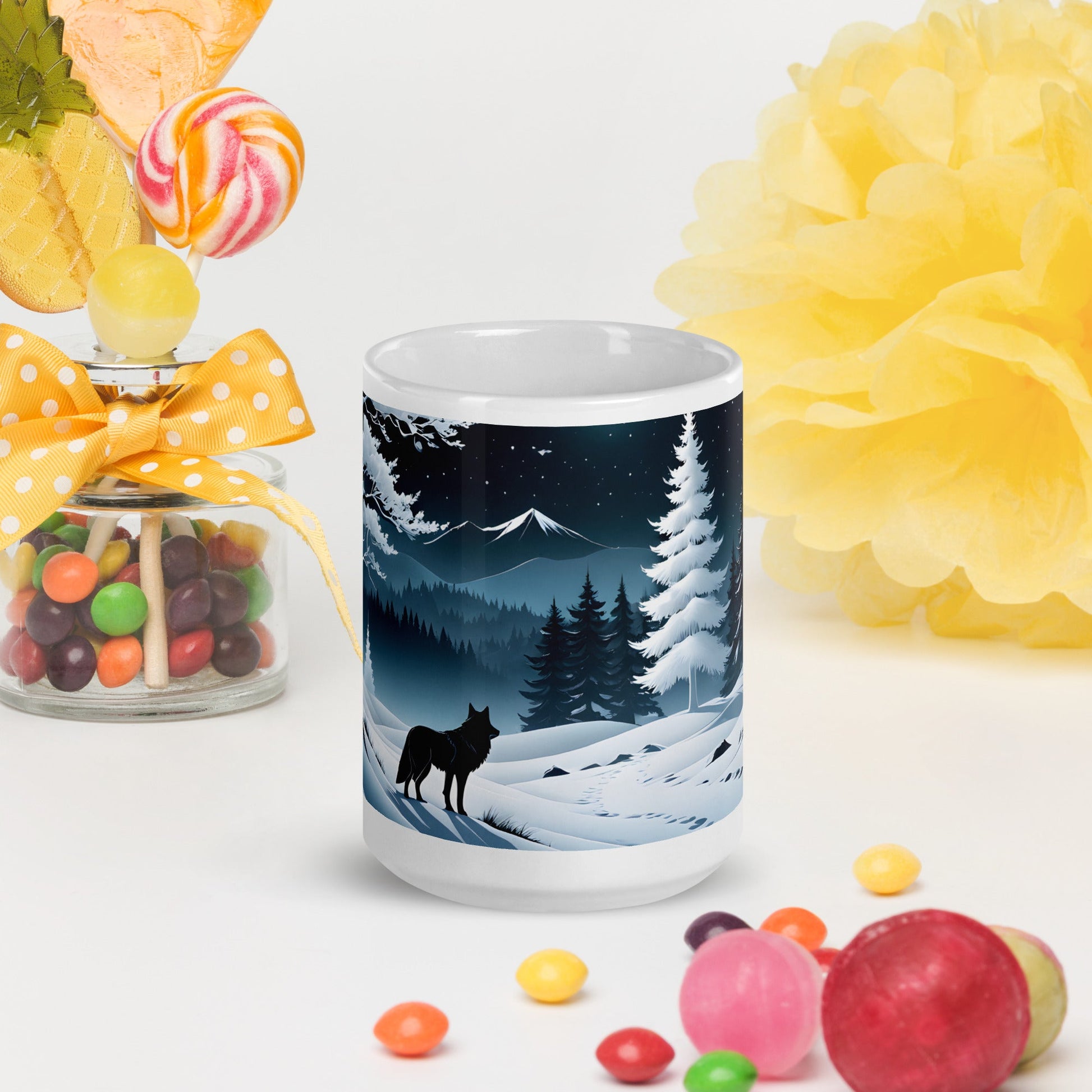 Winter Wolf White Glossy Mug (11 oz, 15 oz, 20 oz) - Mugs - Discovery Co.