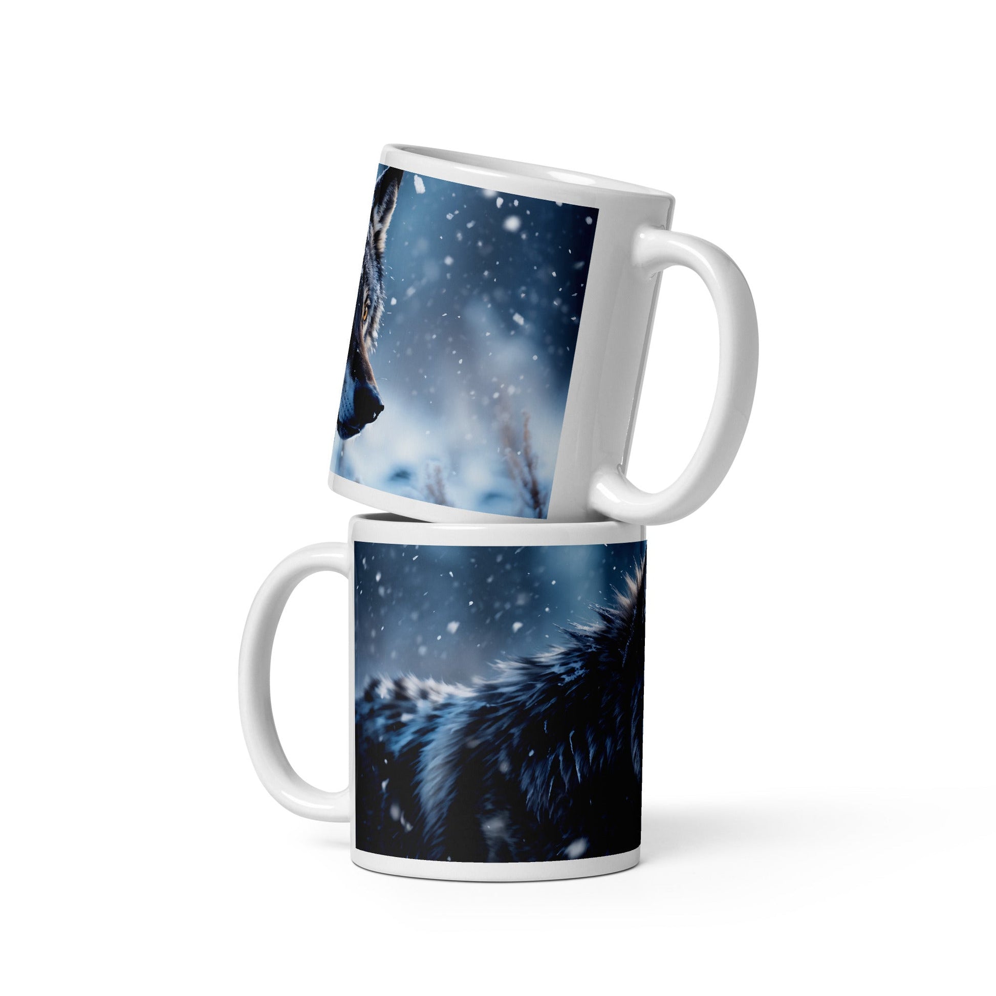 Wolf White Glossy Mug (11 oz, 15 oz, 20 oz) - Mugs - Discovery Co.