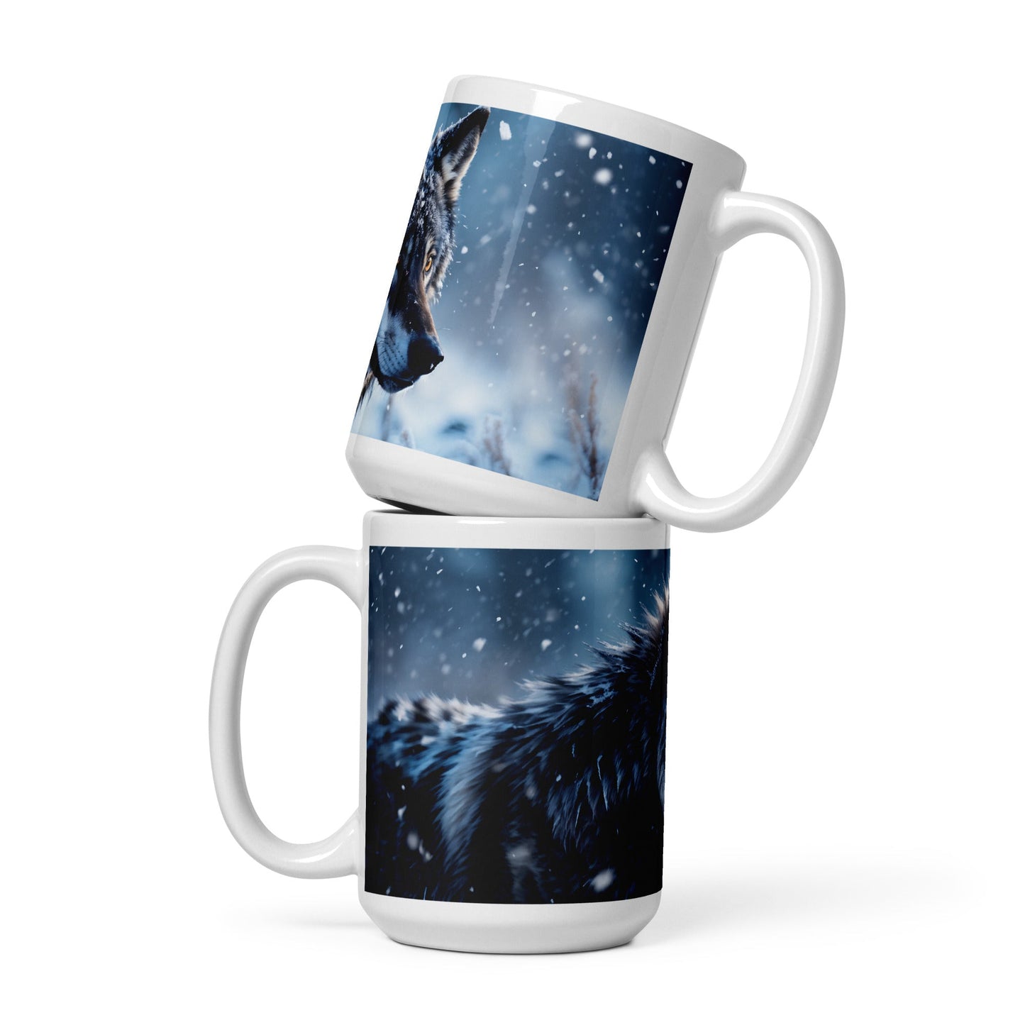 Wolf White Glossy Mug (11 oz, 15 oz, 20 oz) - Mugs - Discovery Co.