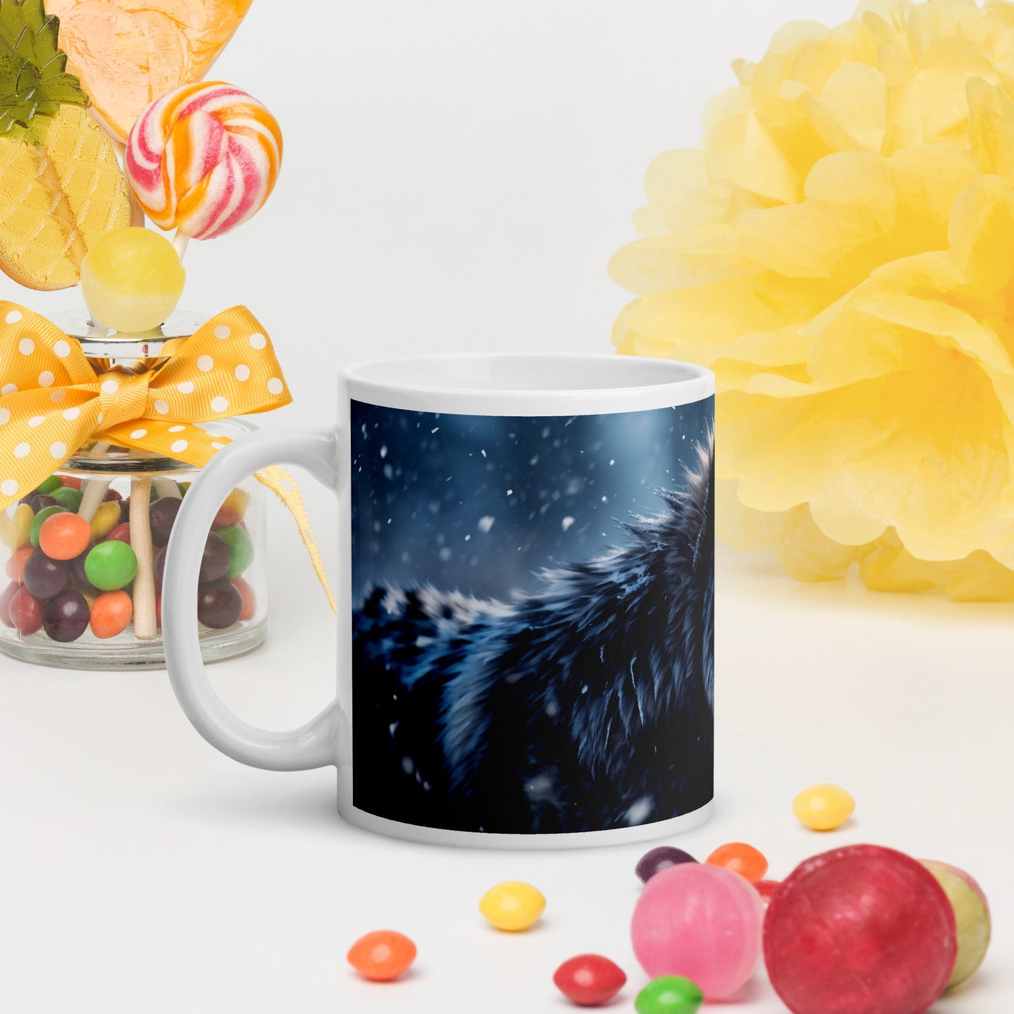 Wolf White Glossy Mug (11 oz, 15 oz, 20 oz) - Mugs - Discovery Co.