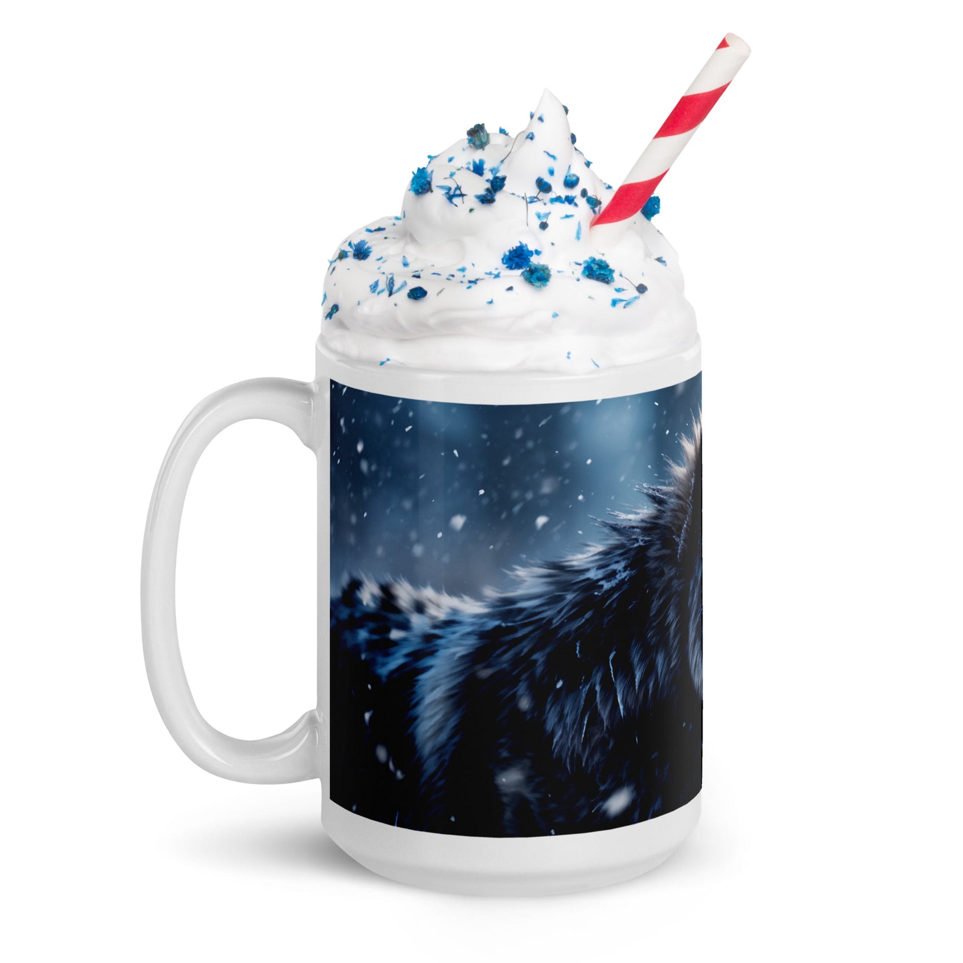 Wolf White Glossy Mug (11 oz, 15 oz, 20 oz) - Mugs - Discovery Co.