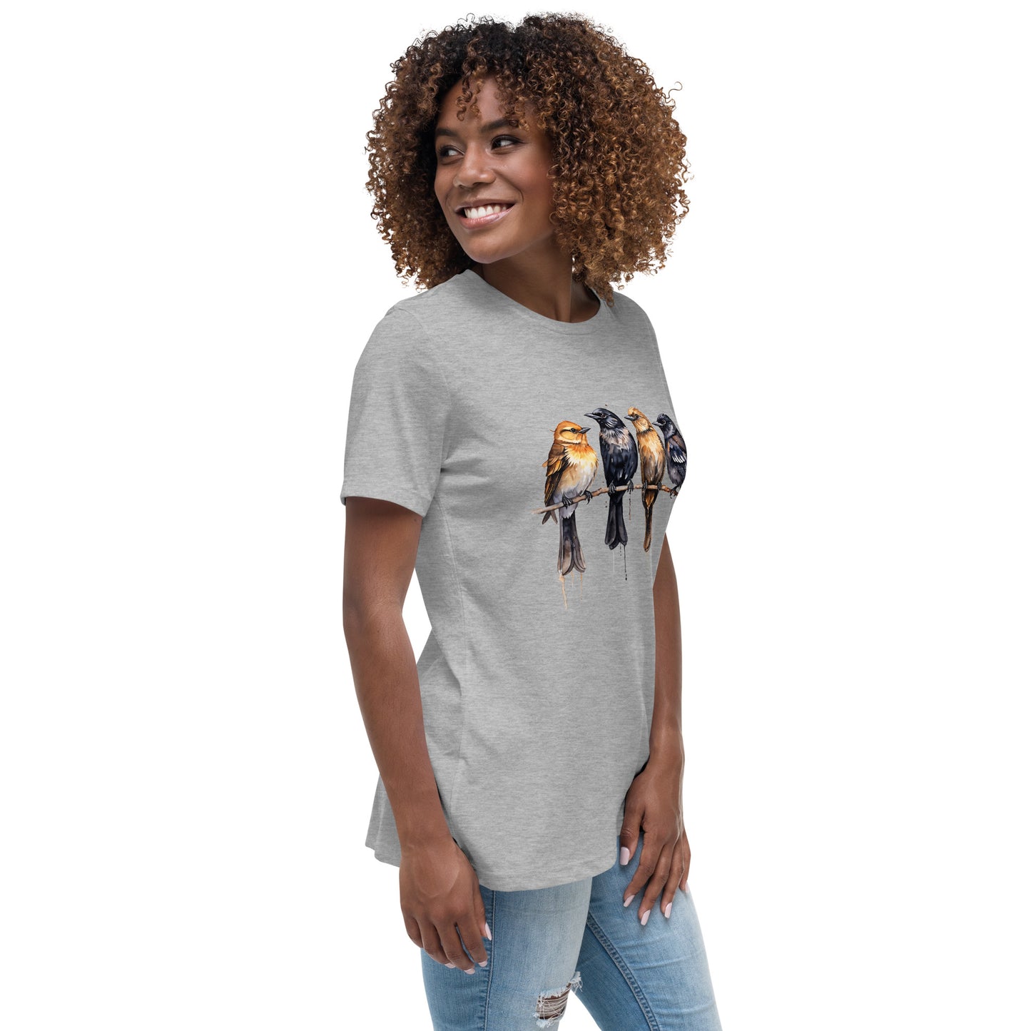 Birds Watercolor Art Women's Relaxed T-Shirt