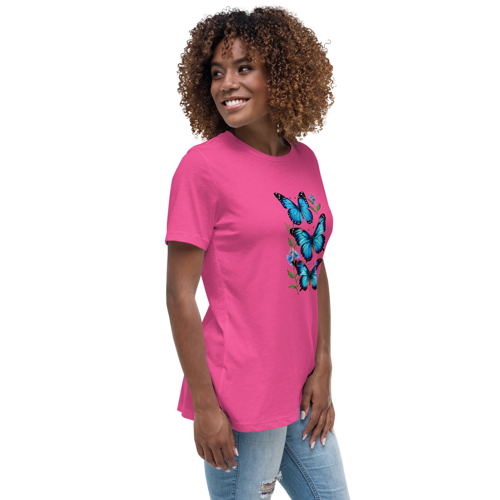 Blue Butterflies Women's Relaxed T-Shirt - Discovery Co.