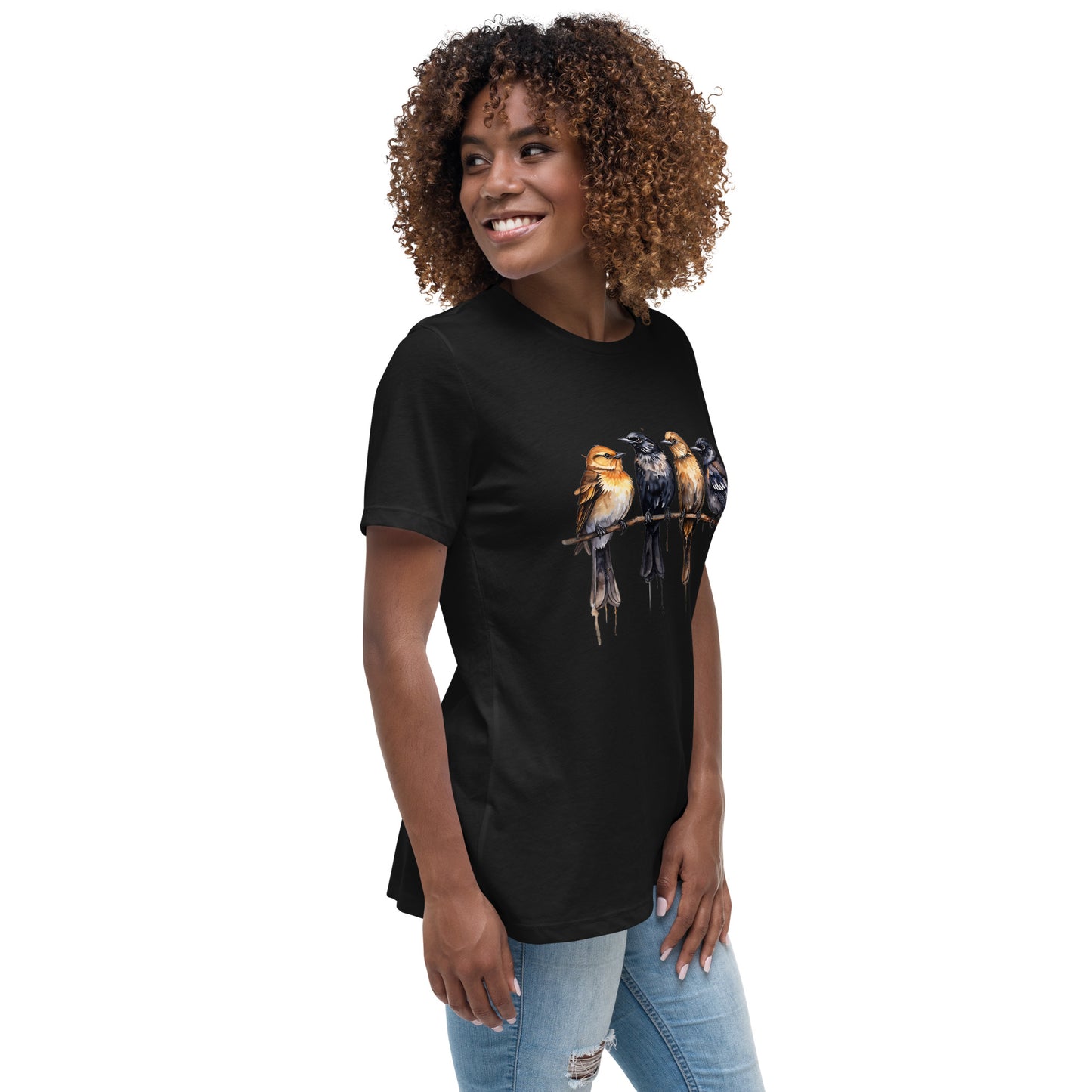 Birds Watercolor Art Women's Relaxed T-Shirt