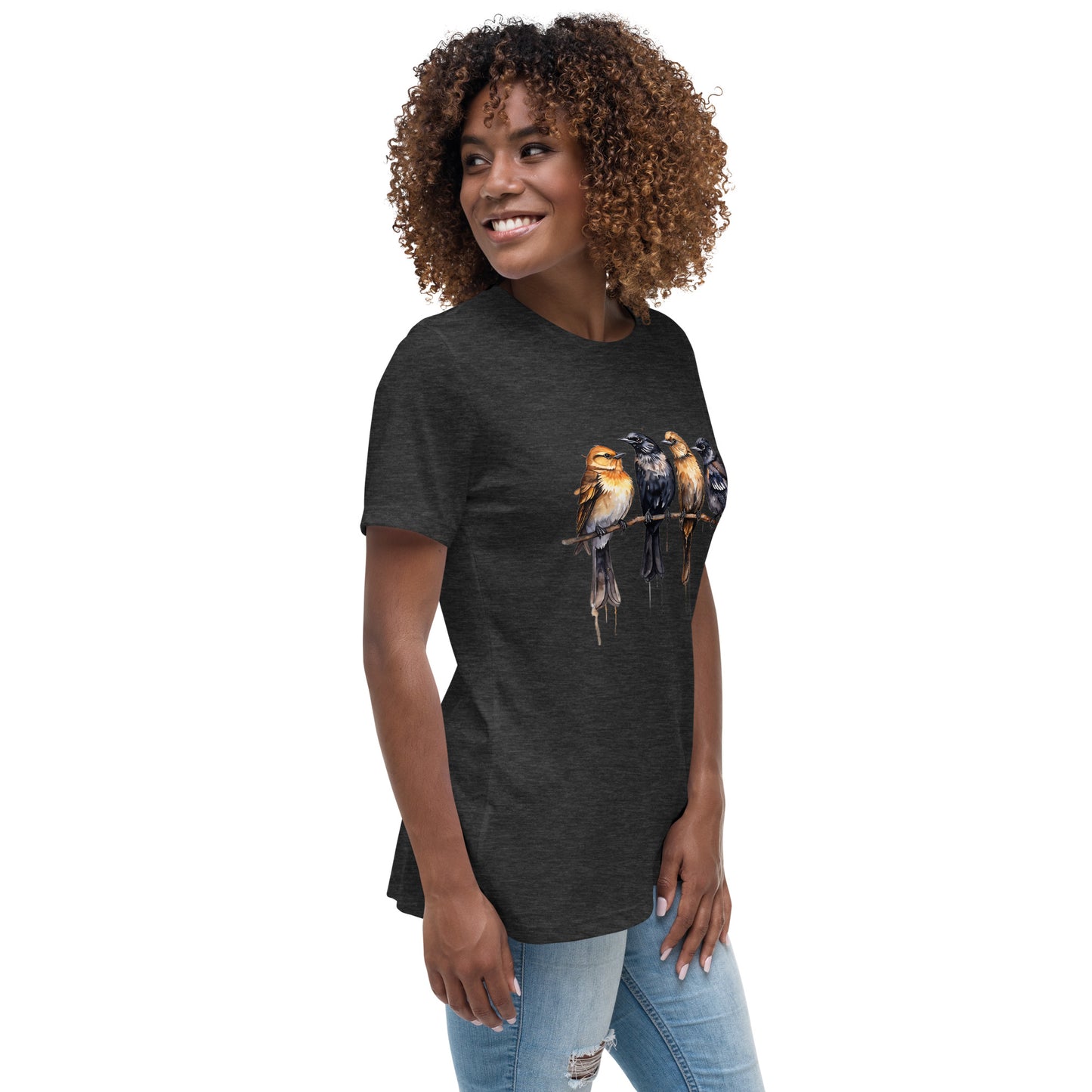 Birds Watercolor Art Women's Relaxed T-Shirt