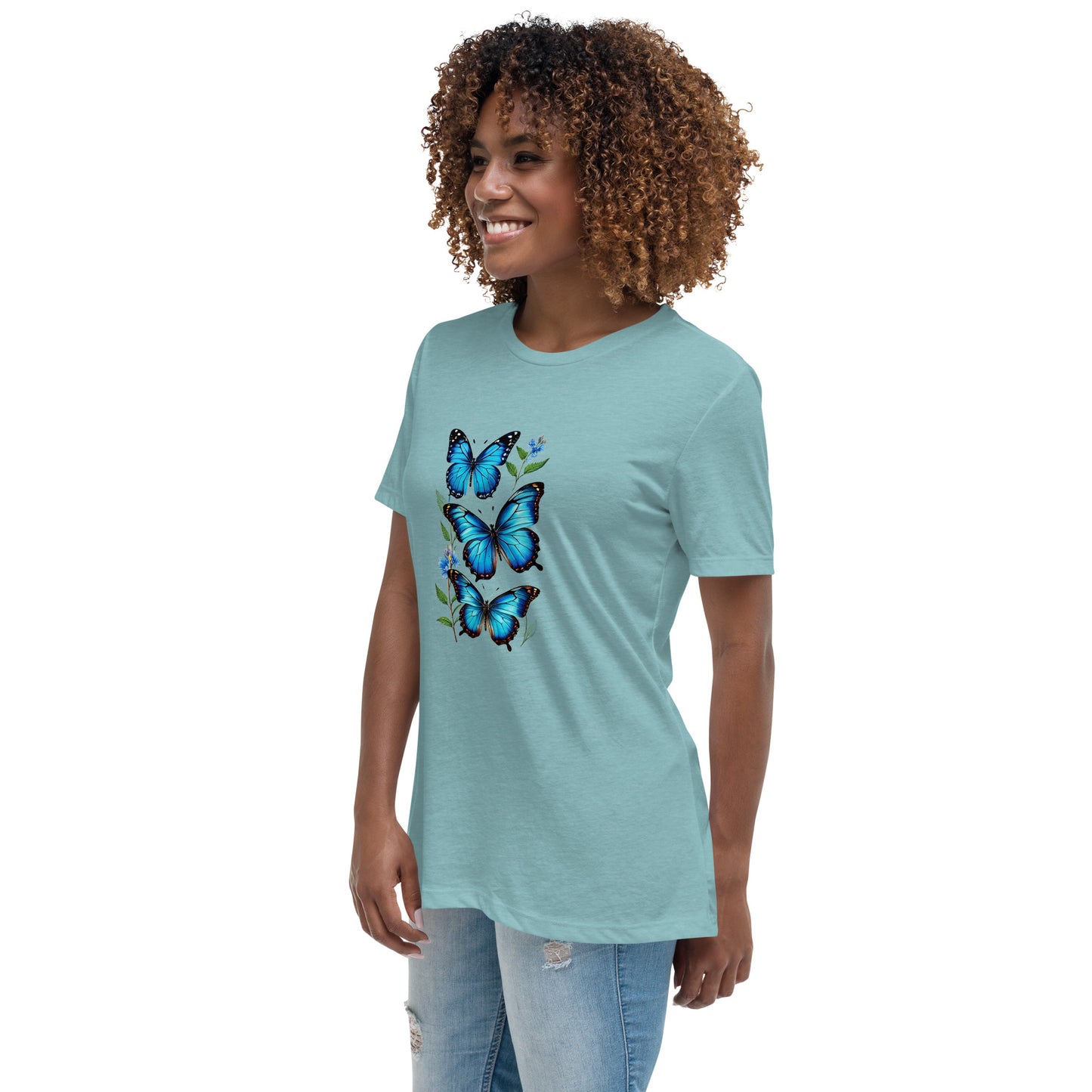 Blue Butterflies Women's Relaxed T-Shirt - Discovery Co.