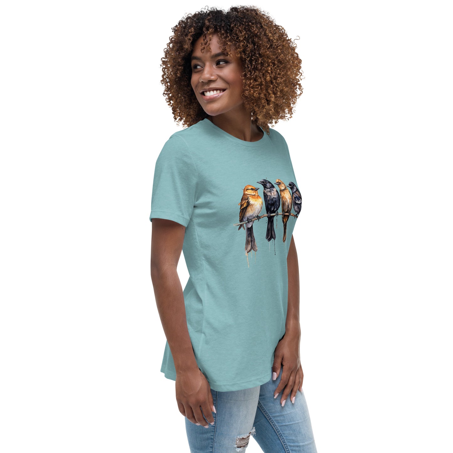 Birds Watercolor Art Women's Relaxed T-Shirt