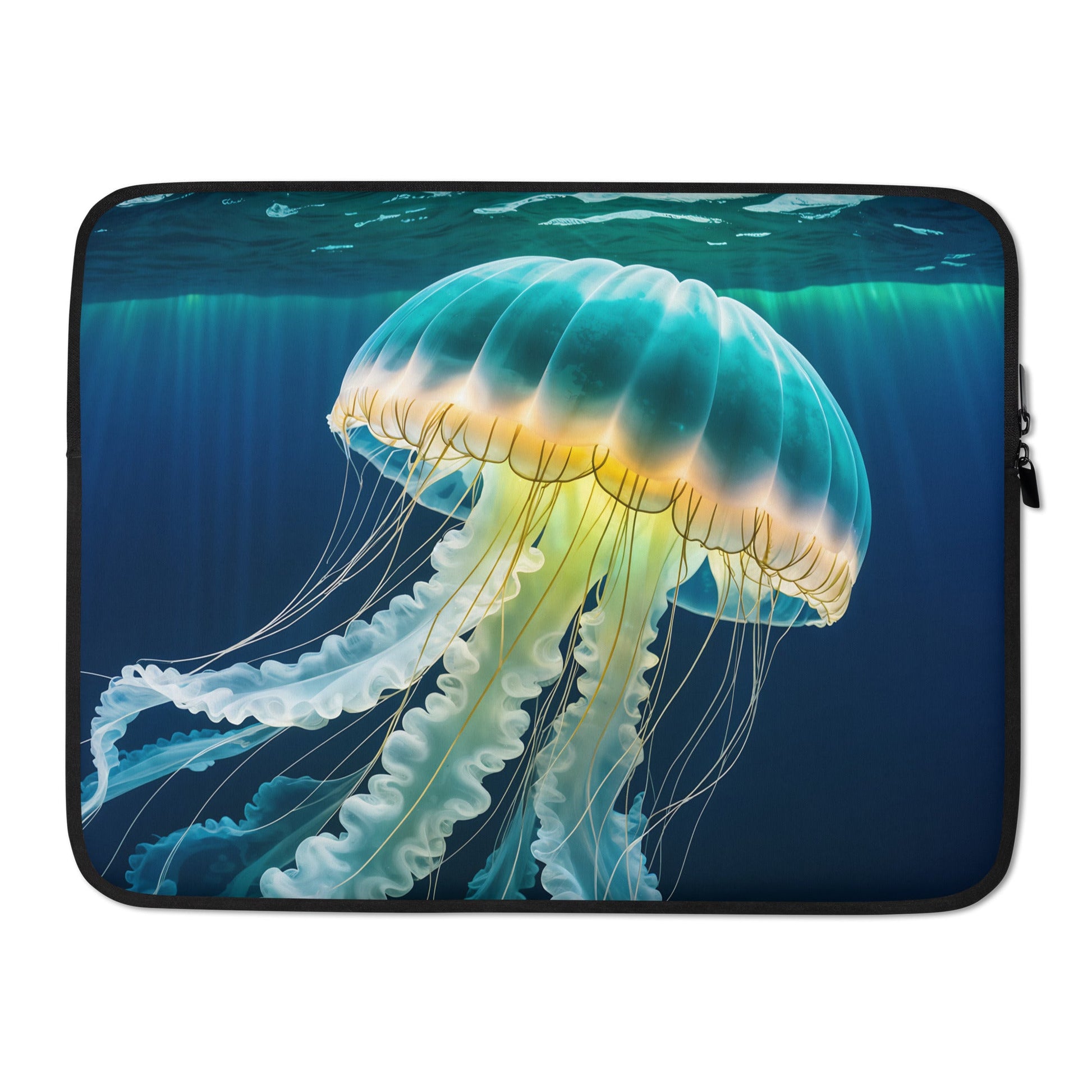 Yellow And Turquoise Jellyfish Laptop Sleeve - Laptop Cases - Discovery Co.