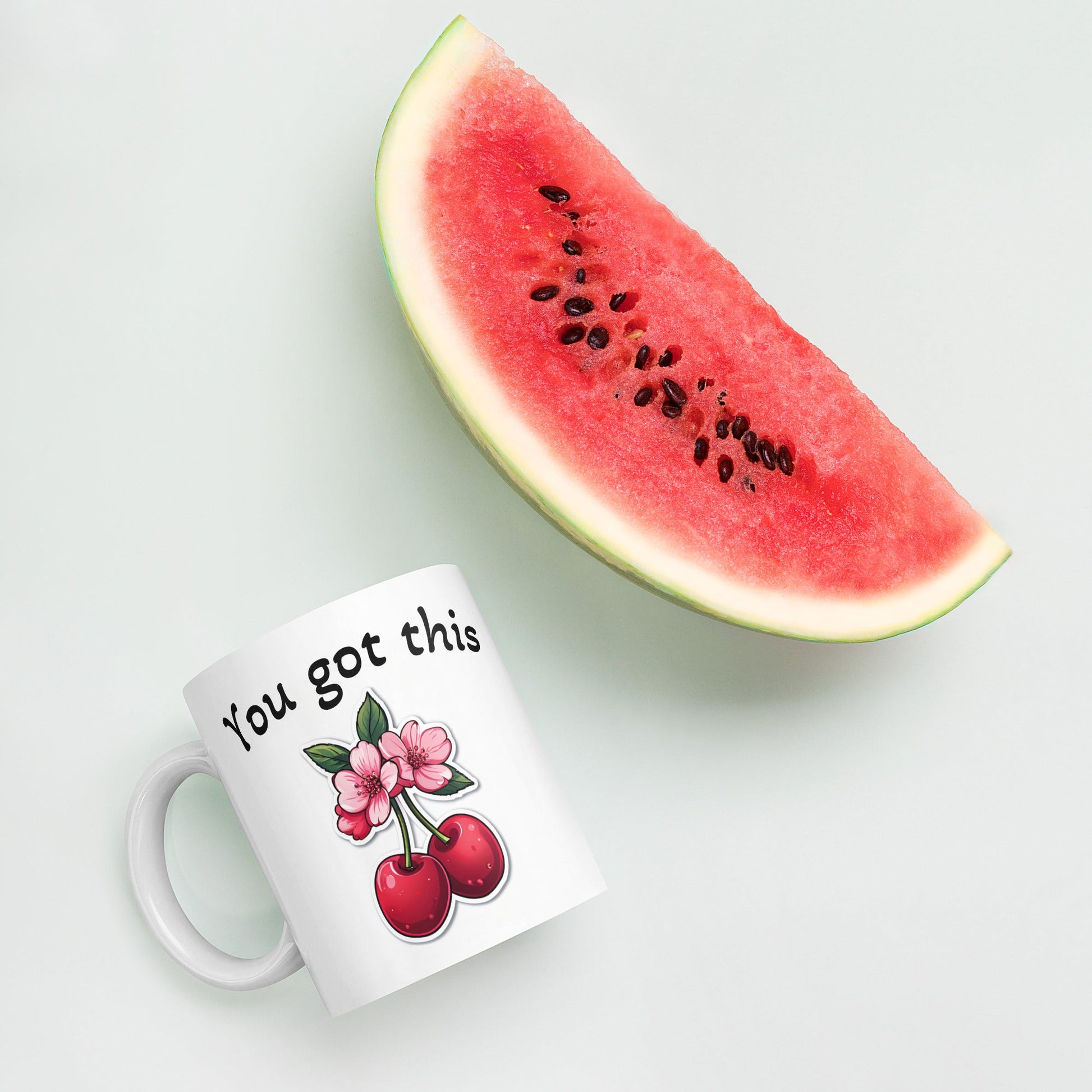 You Got This Cherry White Glossy Mug (11 oz, 15 oz, 20 oz) - Mugs - Discovery Co.