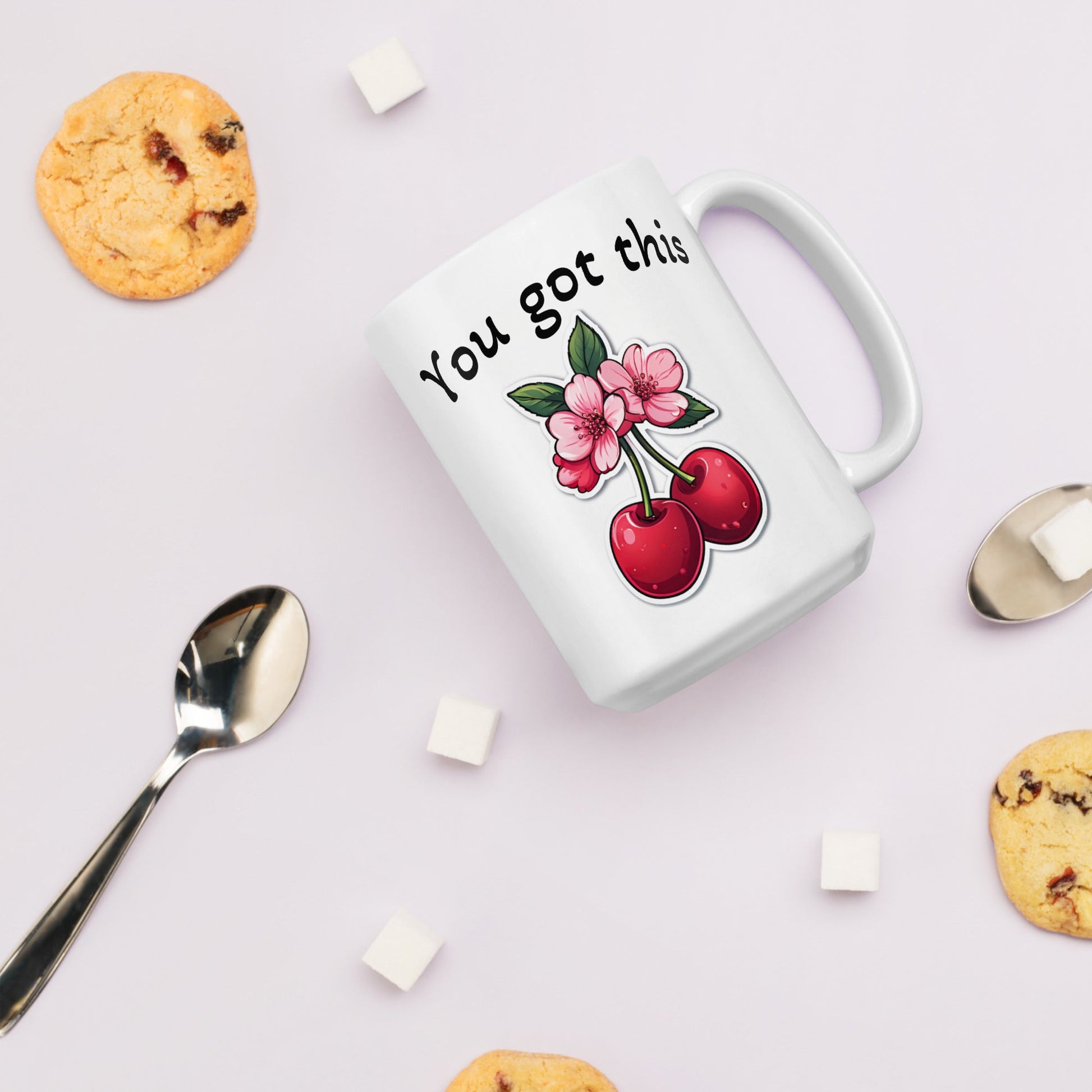 You Got This Cherry White Glossy Mug (11 oz, 15 oz, 20 oz) - Mugs - Discovery Co.